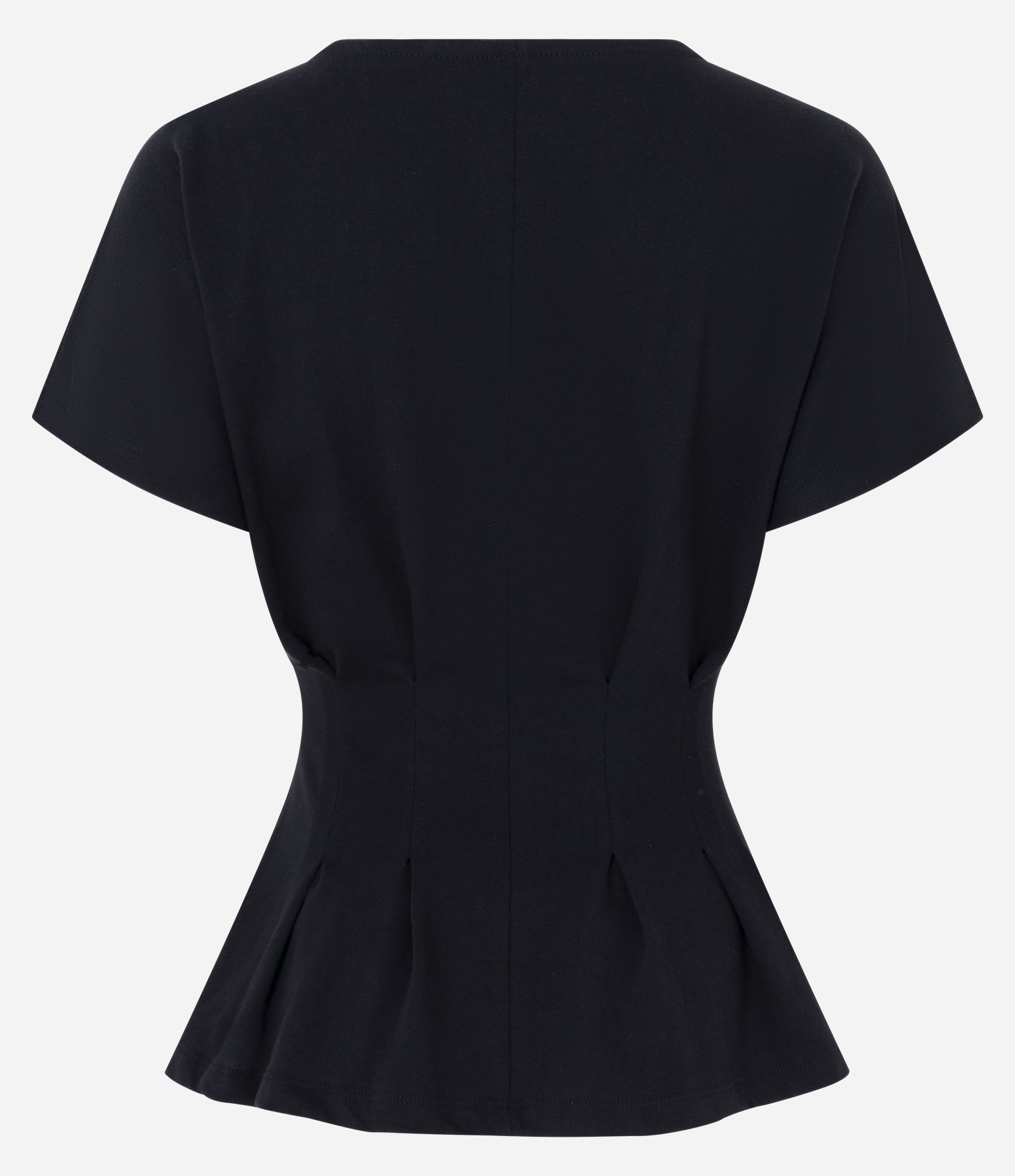 Blusa Peplum em Cotton com Pregas Preto 6