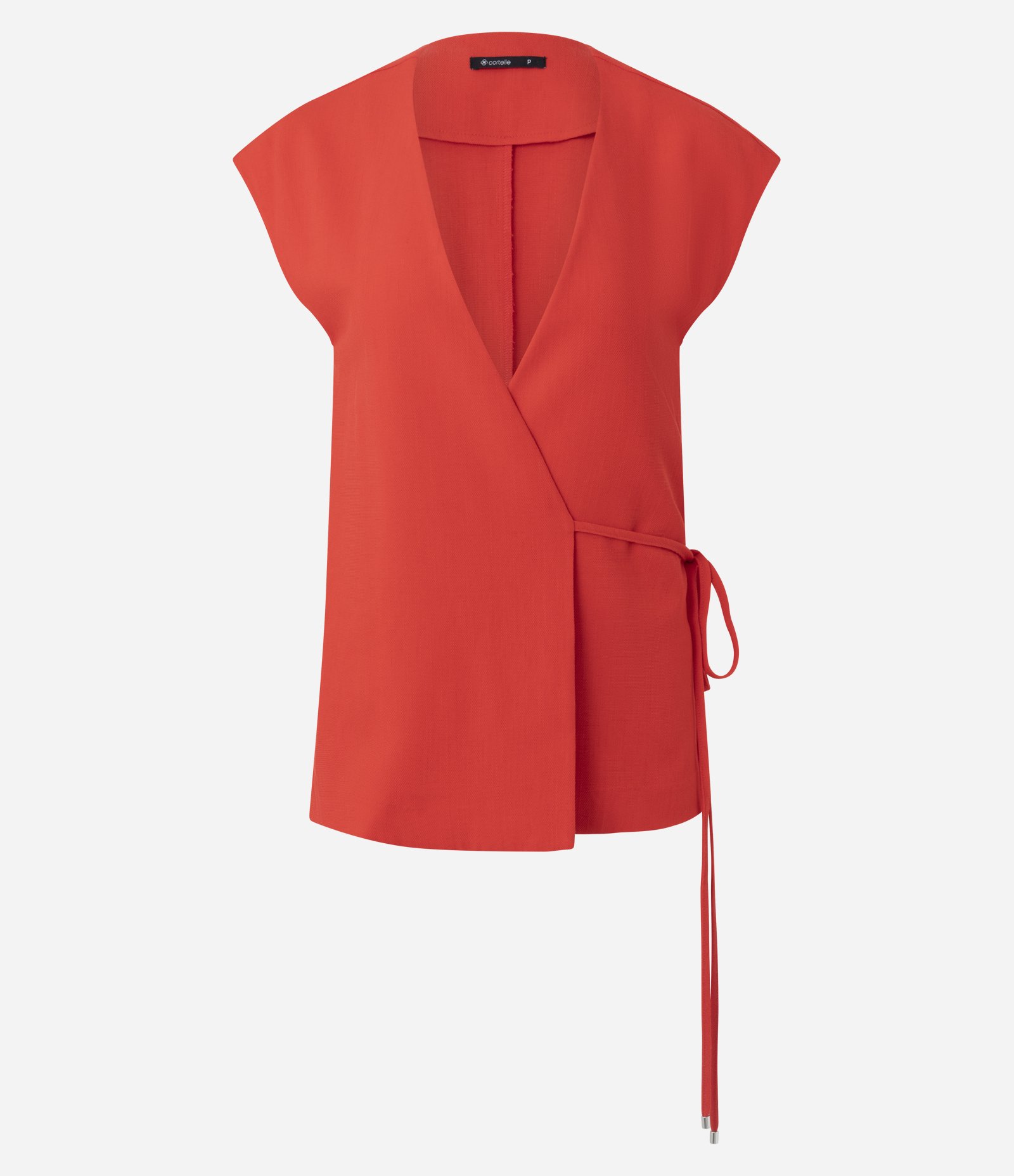 Blusa Alfaiatada Transpassada com Amarração Vermelho 6