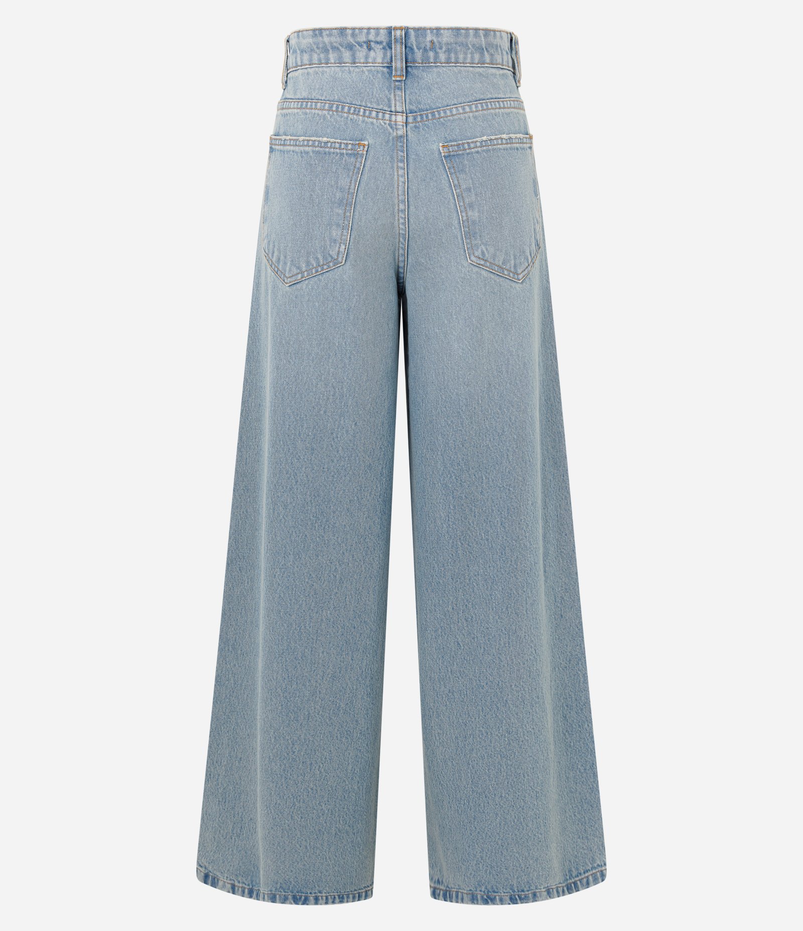 Calça Super Wide em Jeans com Cintura Média Azul Claro 2