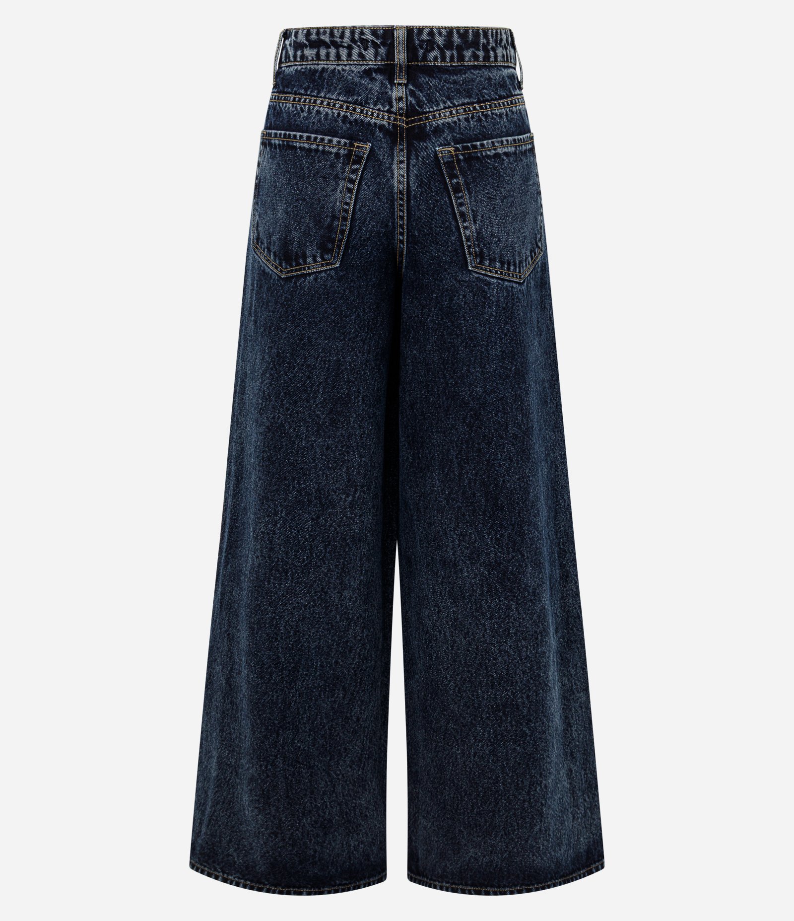 Calça Super Wide em Jeans com Cintura Média Azul Escuro 2
