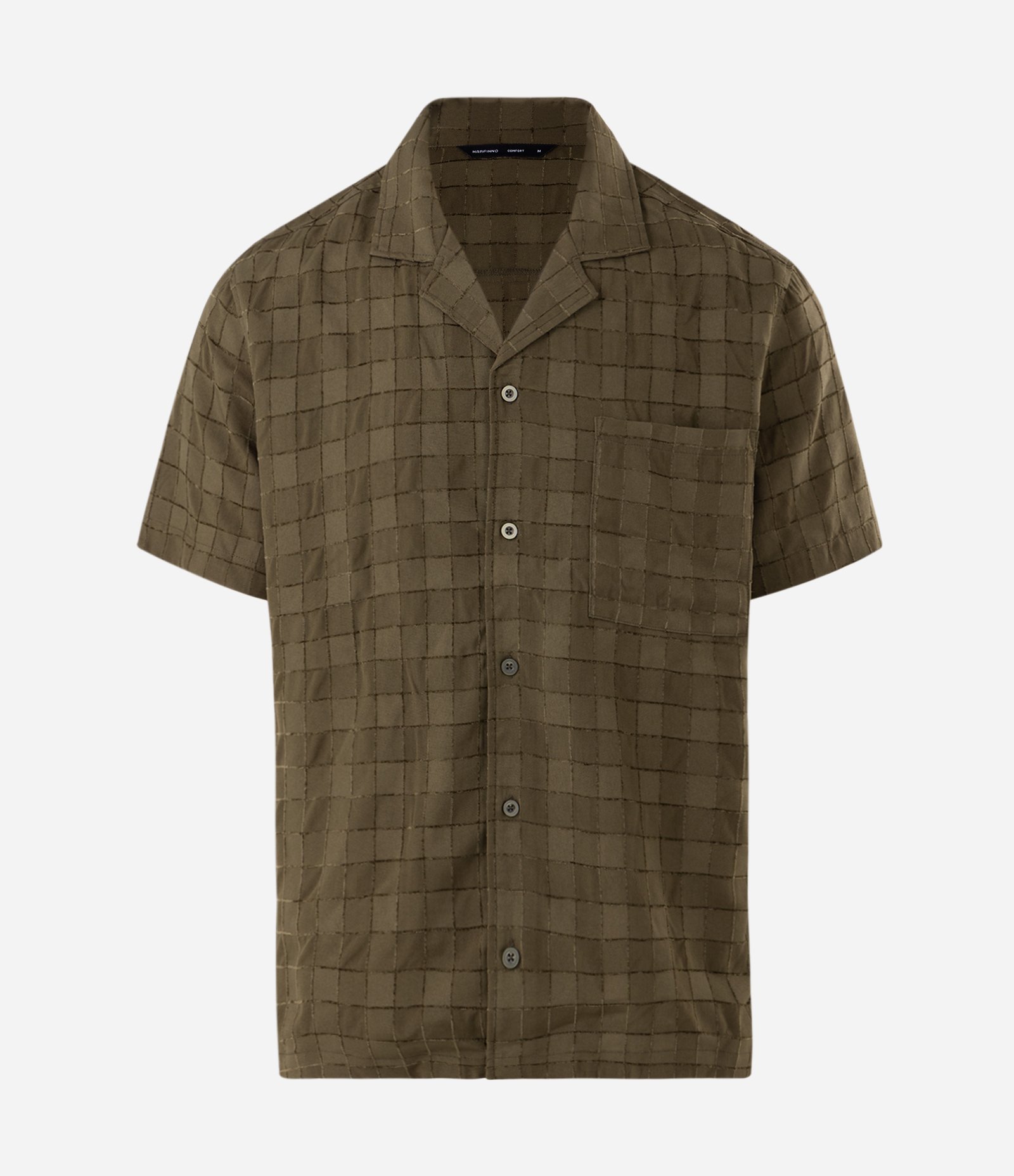 Camisa Texturizada Manga Curta com Bolso Verde 1