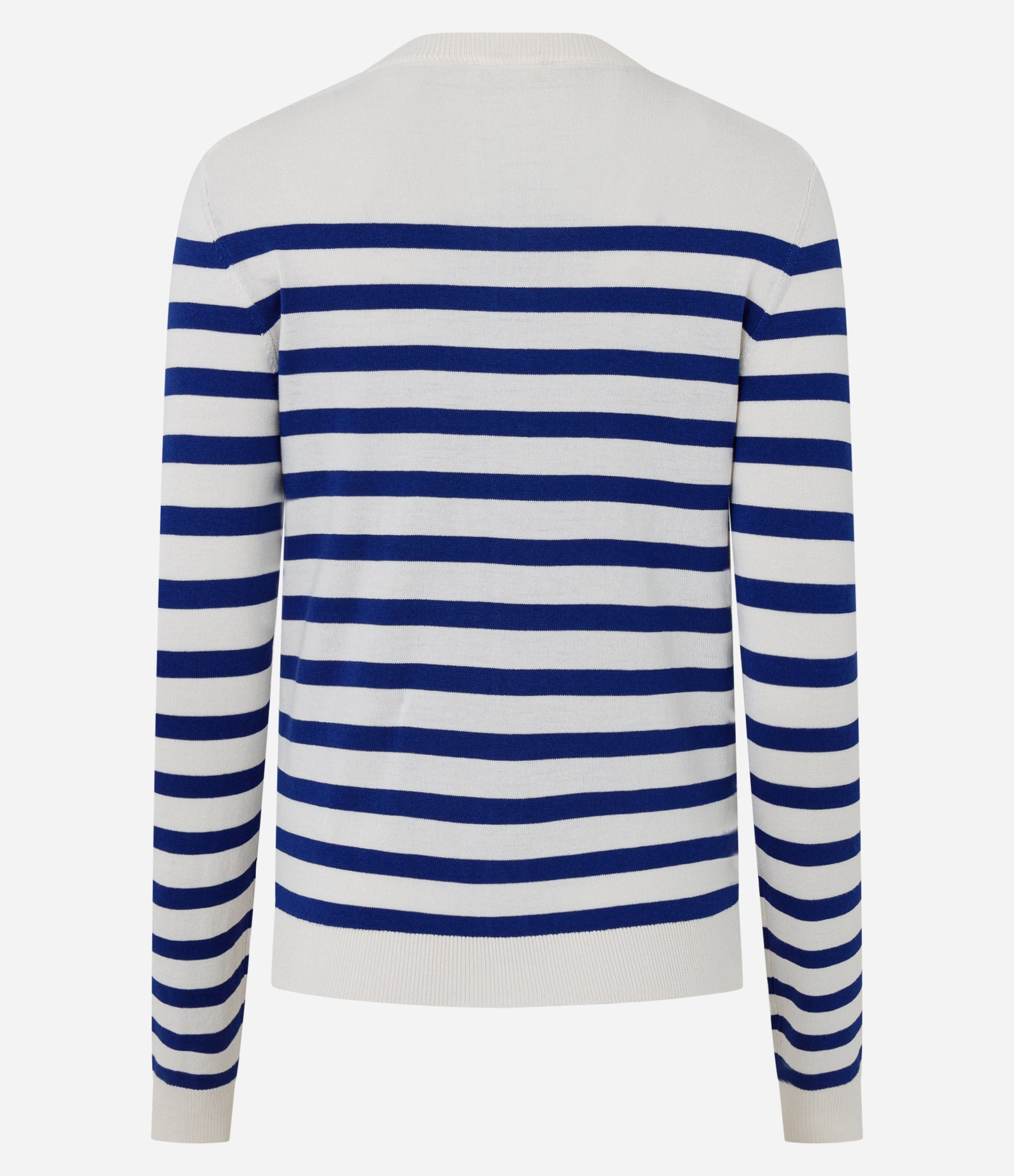 Cardigan em Tricô com Estampa Listrada Branco/Azul 8