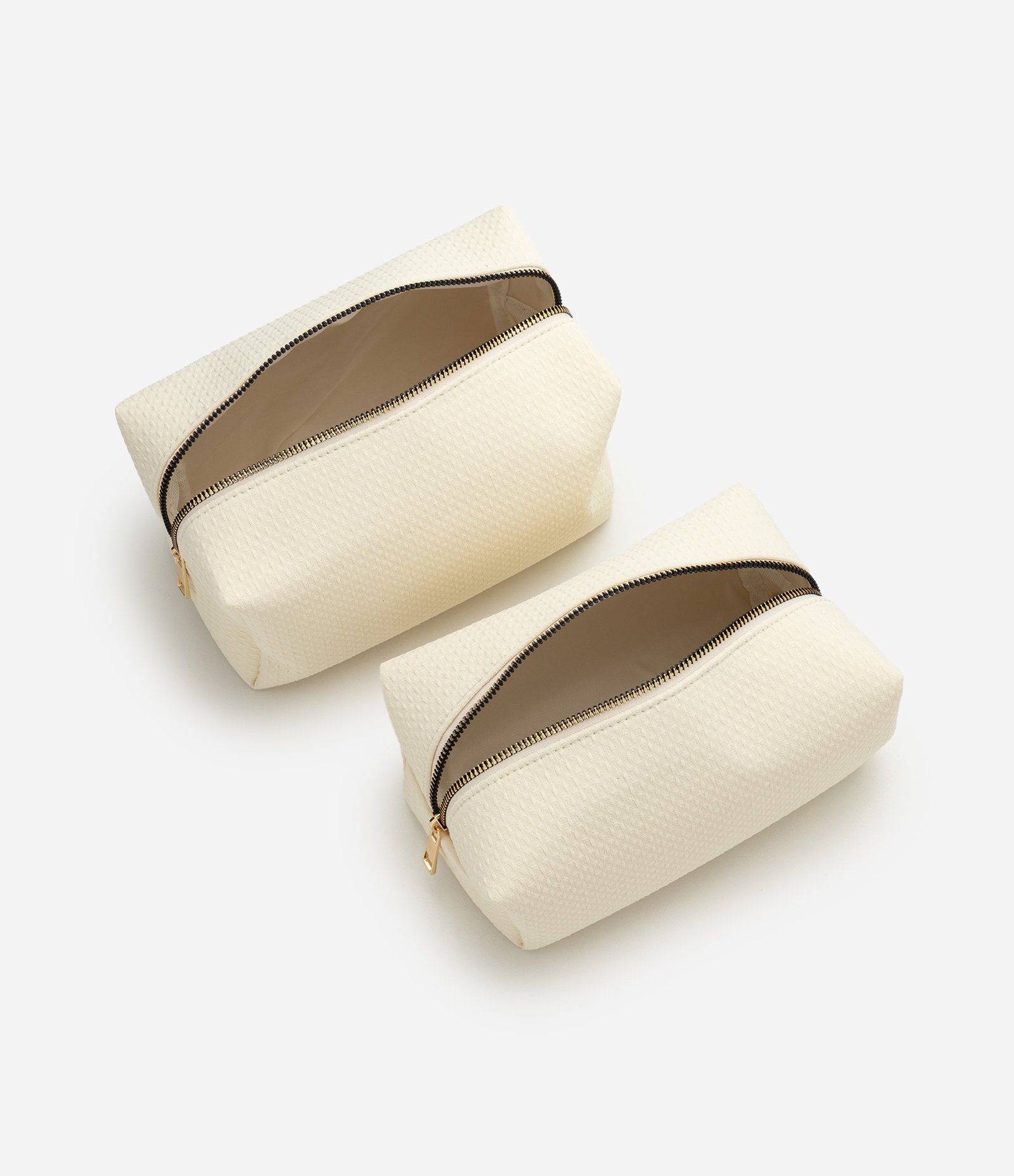 Kit de 03 Necessaires com Textura Waffle Amarelo 3