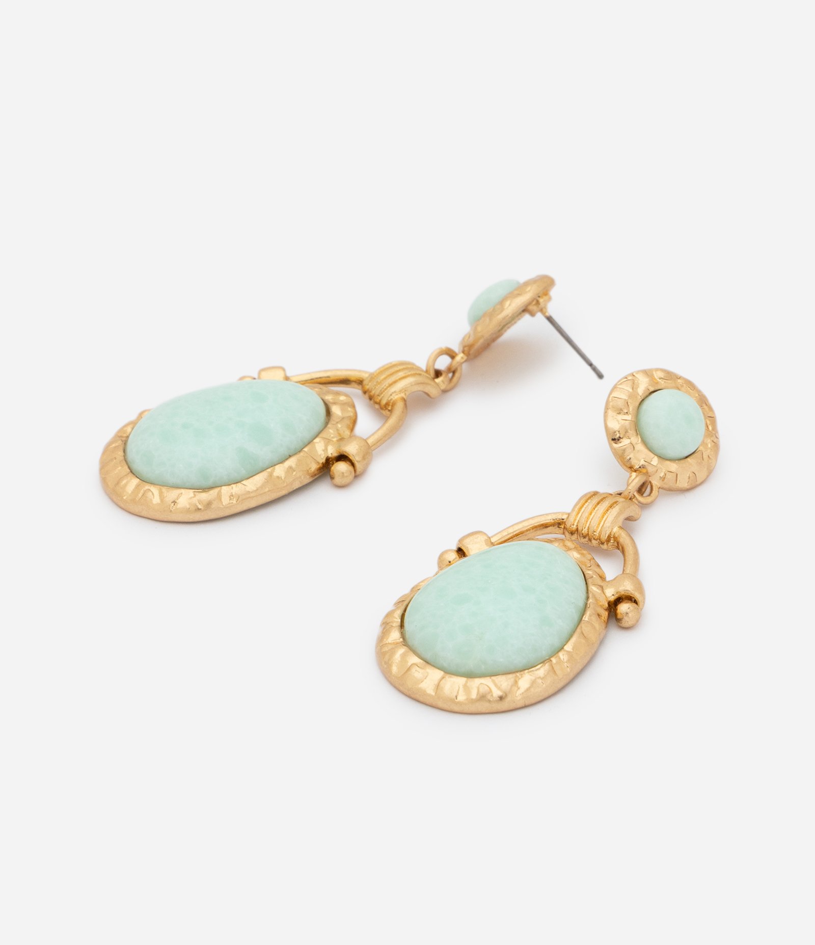 Brinco Médio com Aplicação de Pedra Dourado 3