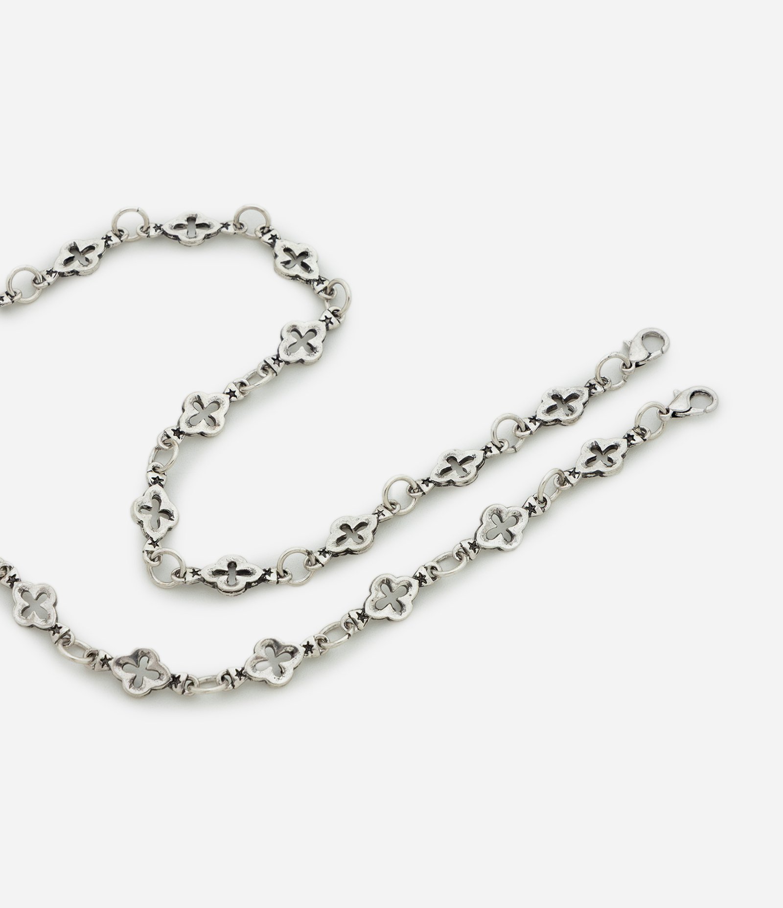 Kit Colar e Pulseira Trevo 4 Folhas Prata 2