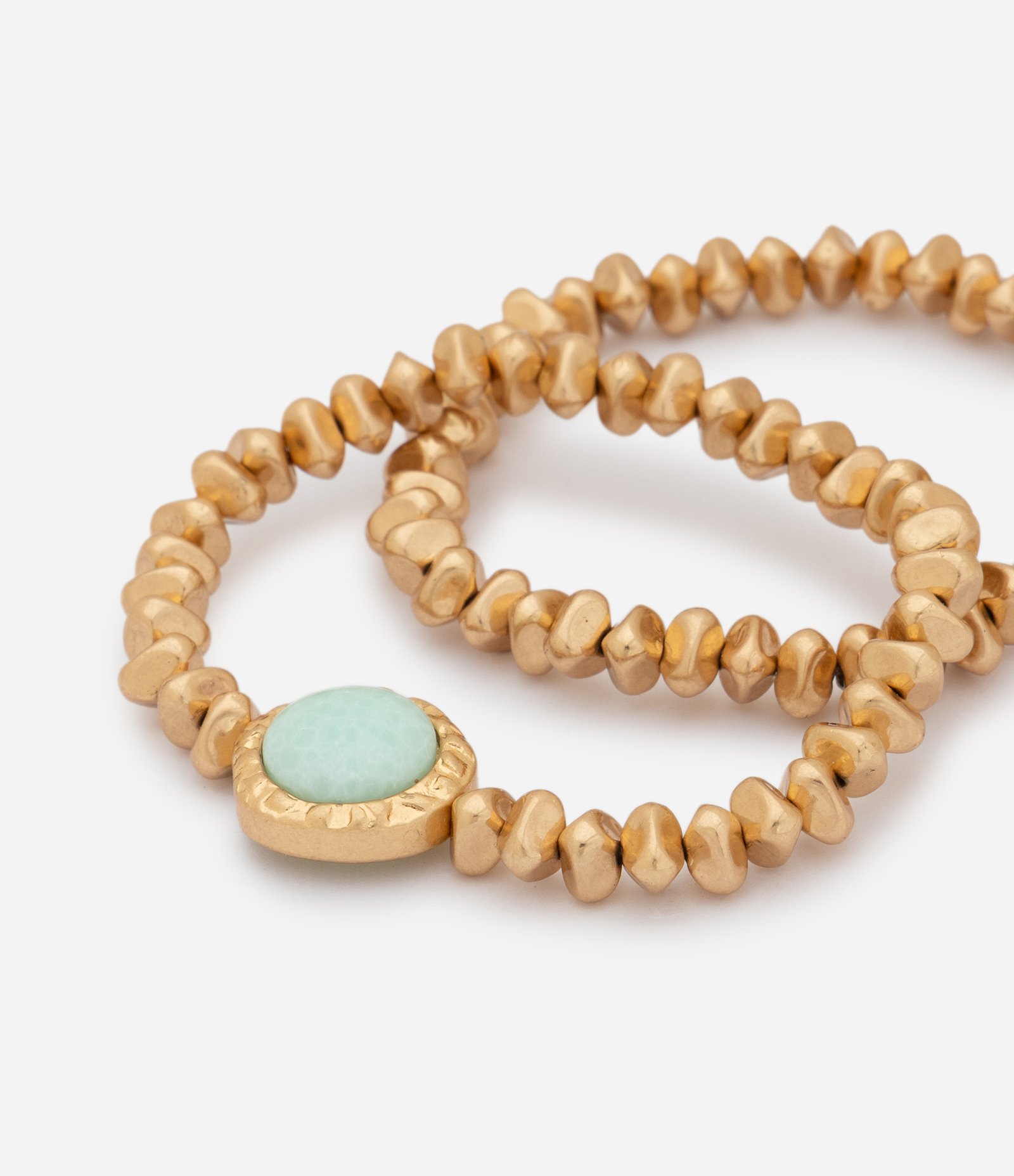 Pulseira com Elástico e Aplicação de Pedra Dourado 3