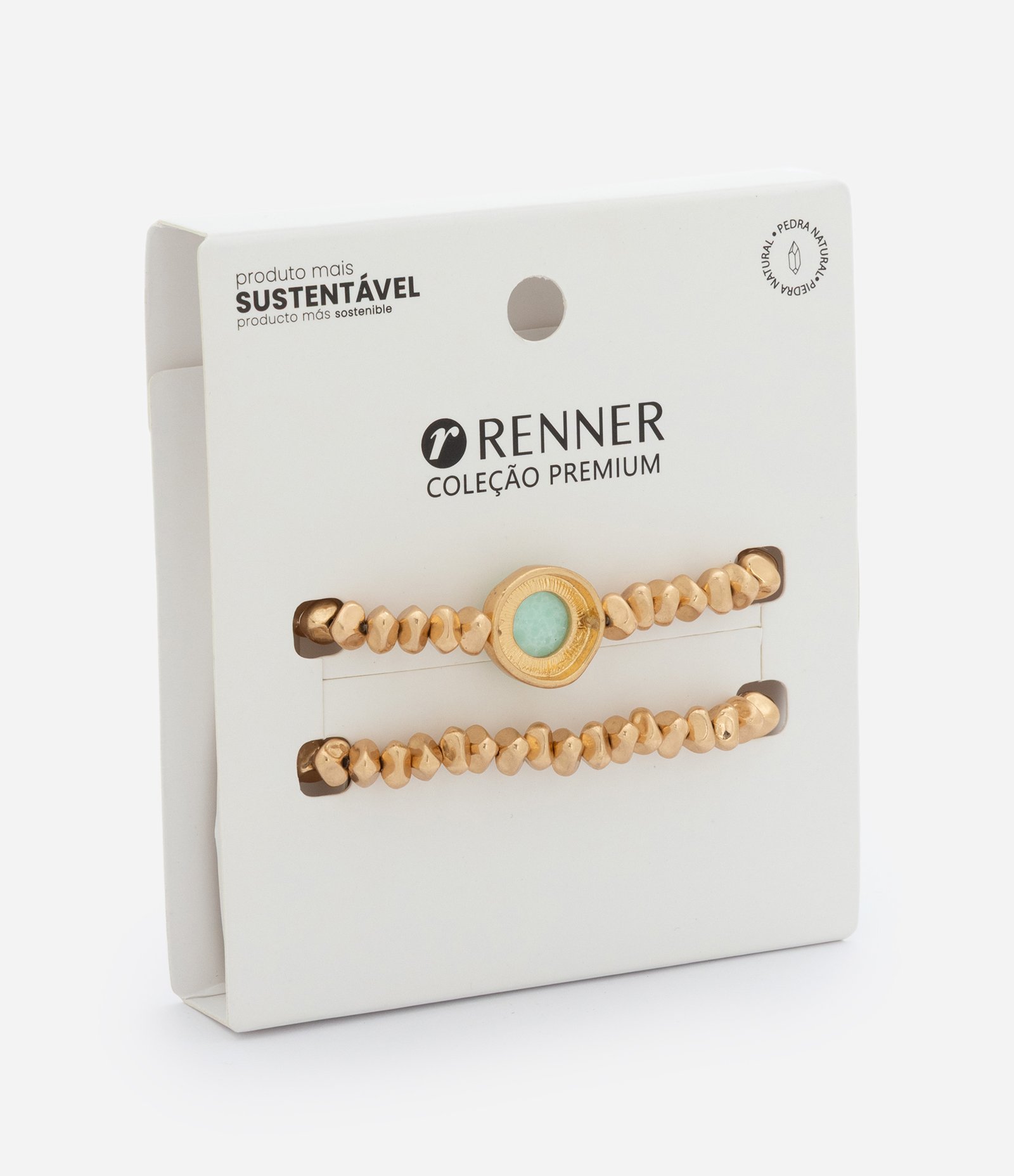 Pulseira com Elástico e Aplicação de Pedra Dourado 4