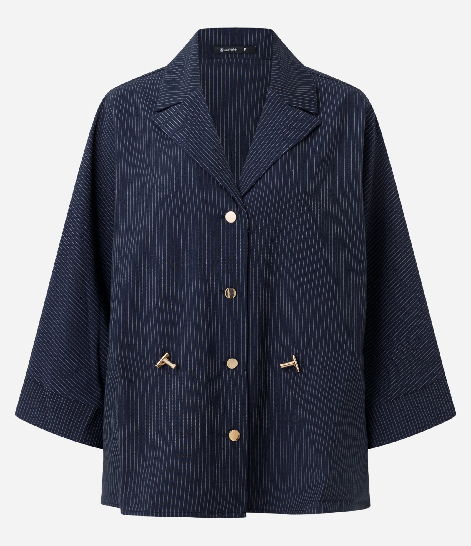 Camisa Alfaiatada com Estampa Listrada Azul 5