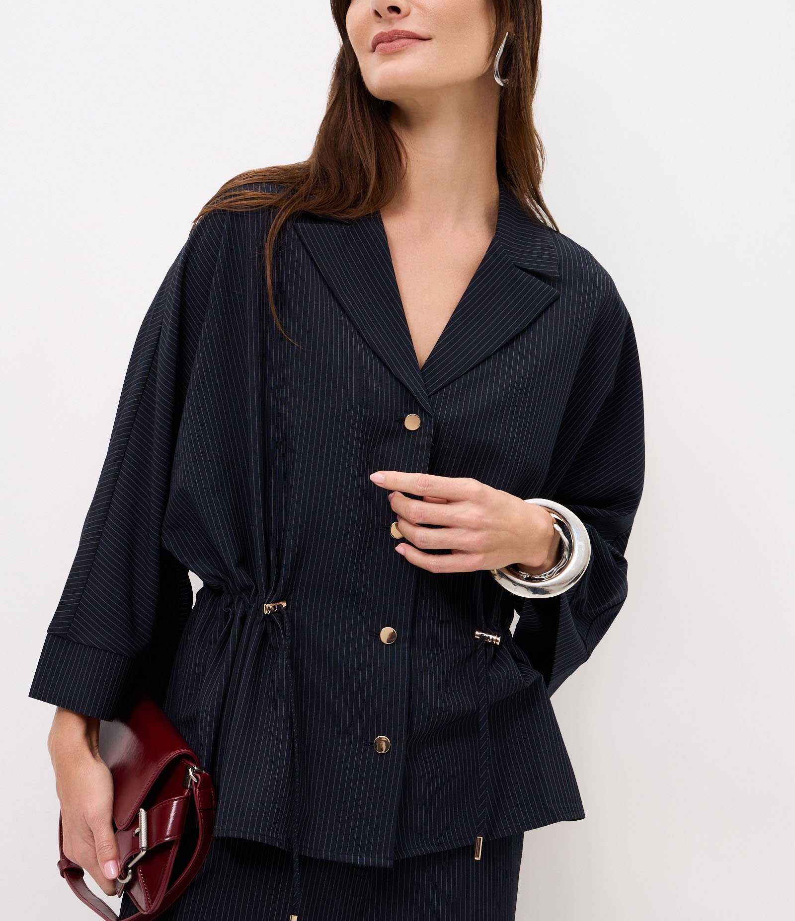 Camisa Alfaiatada com Estampa Listrada Azul 4