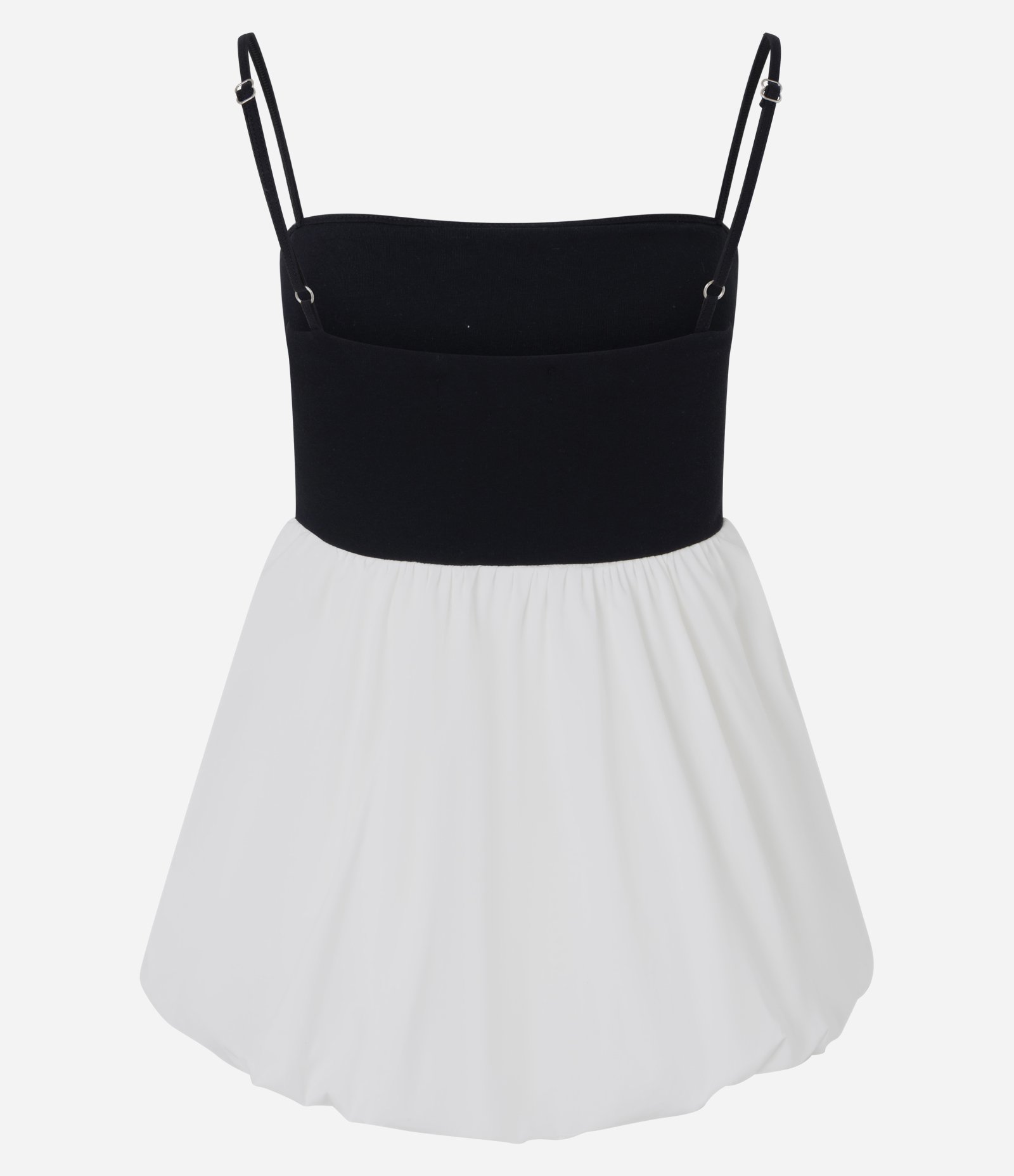 Blusa Feminina Sem Manga Bicolor com Saia Balonê Branco 2