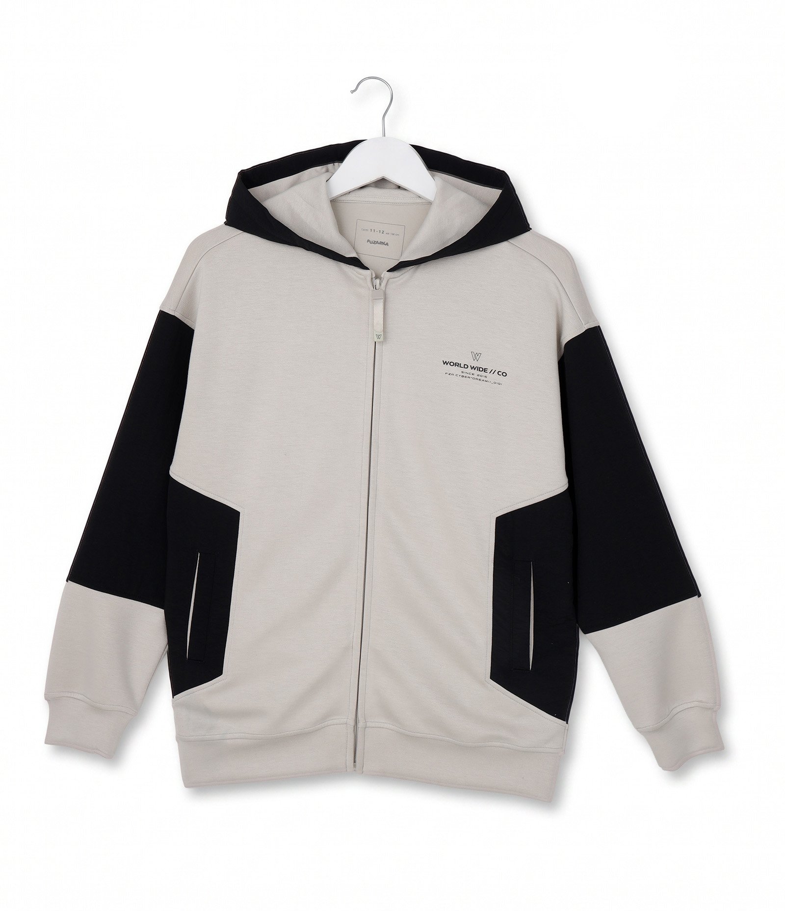 Busão Infantil Tech Fleece com Recortes e Capuz - Tam 5 a 14 Anos Bege 1
