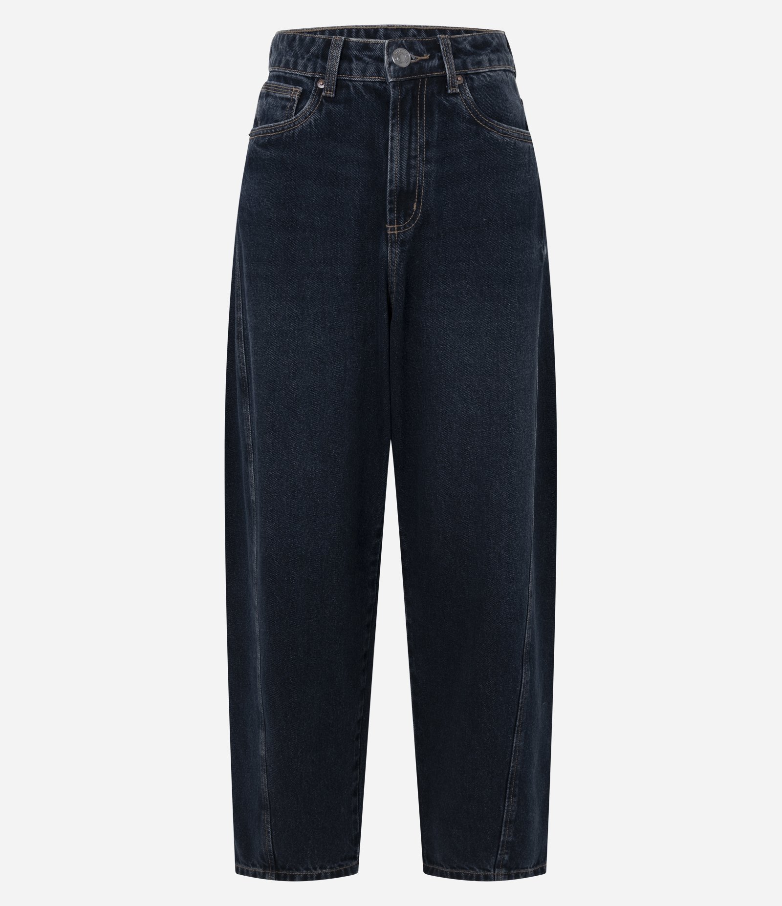 Calça Jeans New Carrot Rebites com Cintura Alta Azul Escuro 5
