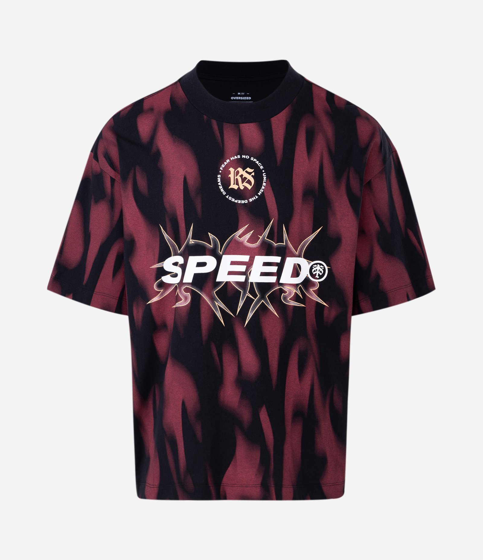 Camiseta Oversized em Algodão com Estampa Tribal "Speed" Tribal Vermelho/Preto 5