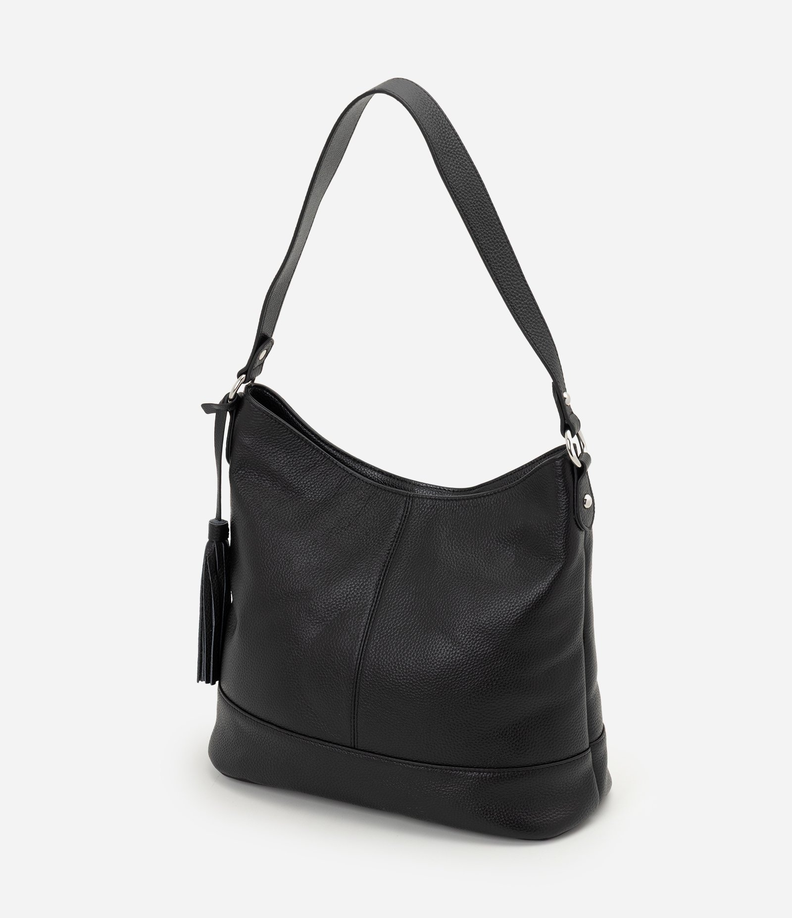 Bolsa Hobo Grande em Couro com Ajuste na Alça Preto 5