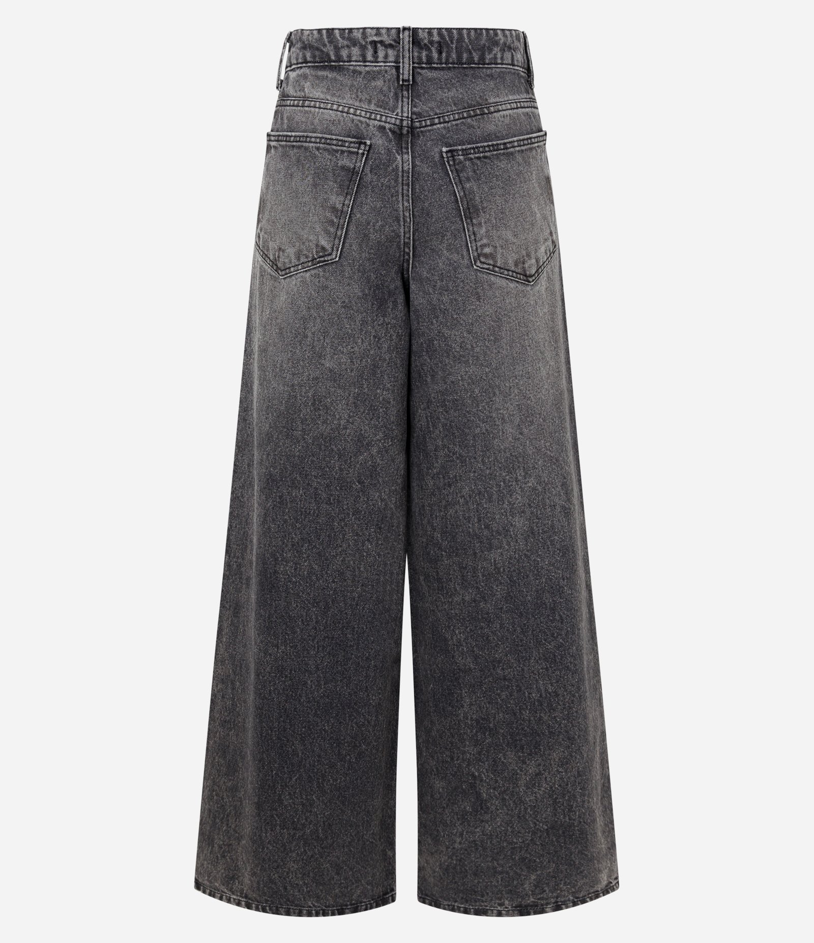 Calça Super Wide em Jeans com Cintura Média Cinza 2