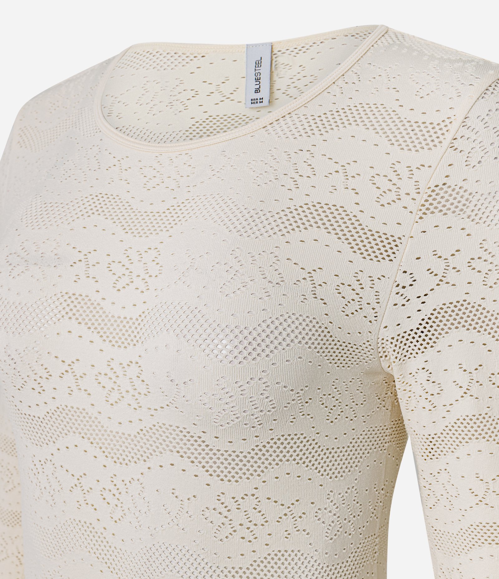 Blusa Segunda Pele Seamless em Poliamida com Textura Off White 6