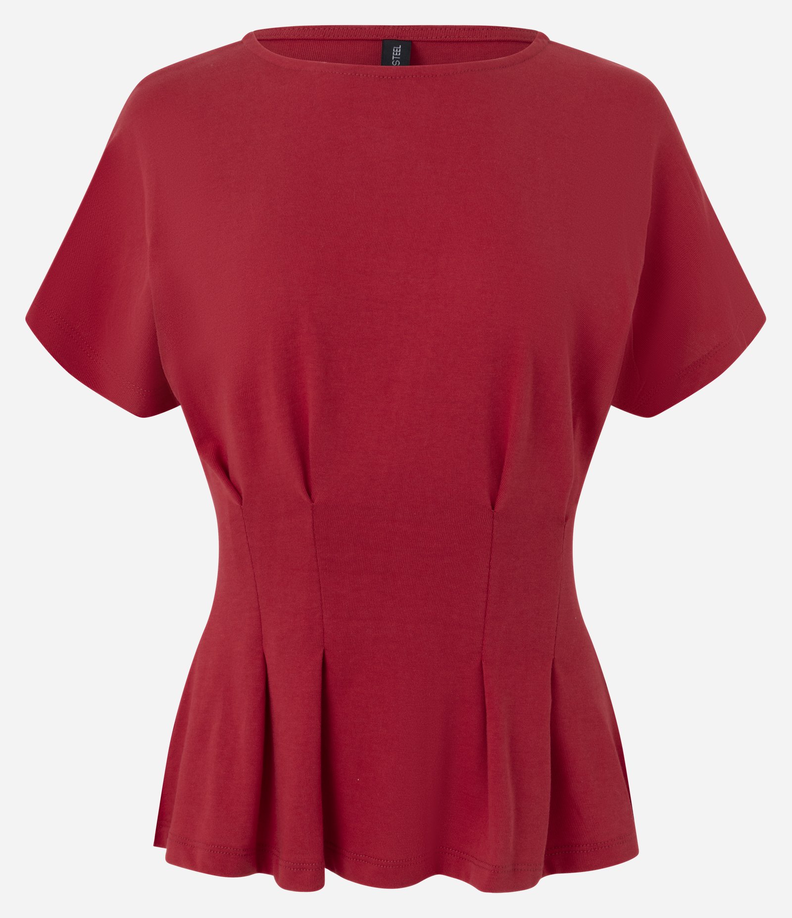 Blusa Peplum em Cotton com Pregas Vermelho 5