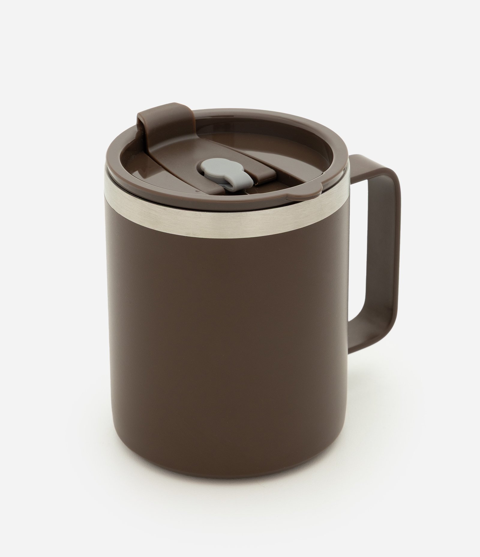 Copo Térmico em Metal com Alça e Tampa 350ml Marrom 1