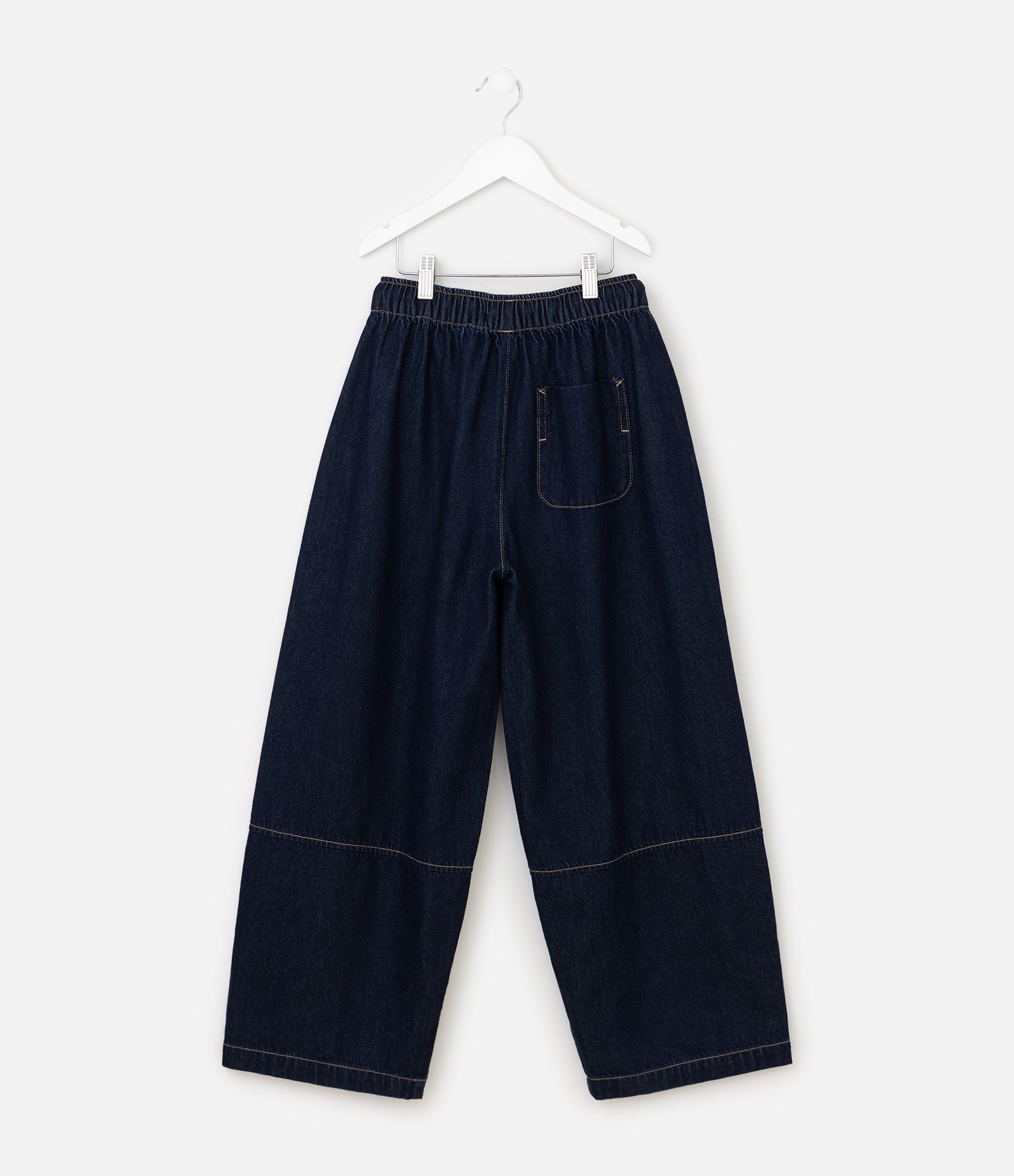 Calça Jeans Infantil Barrel Em Algodão com Recortes - Tam 5 a 14 Anos Azul Escuro 5