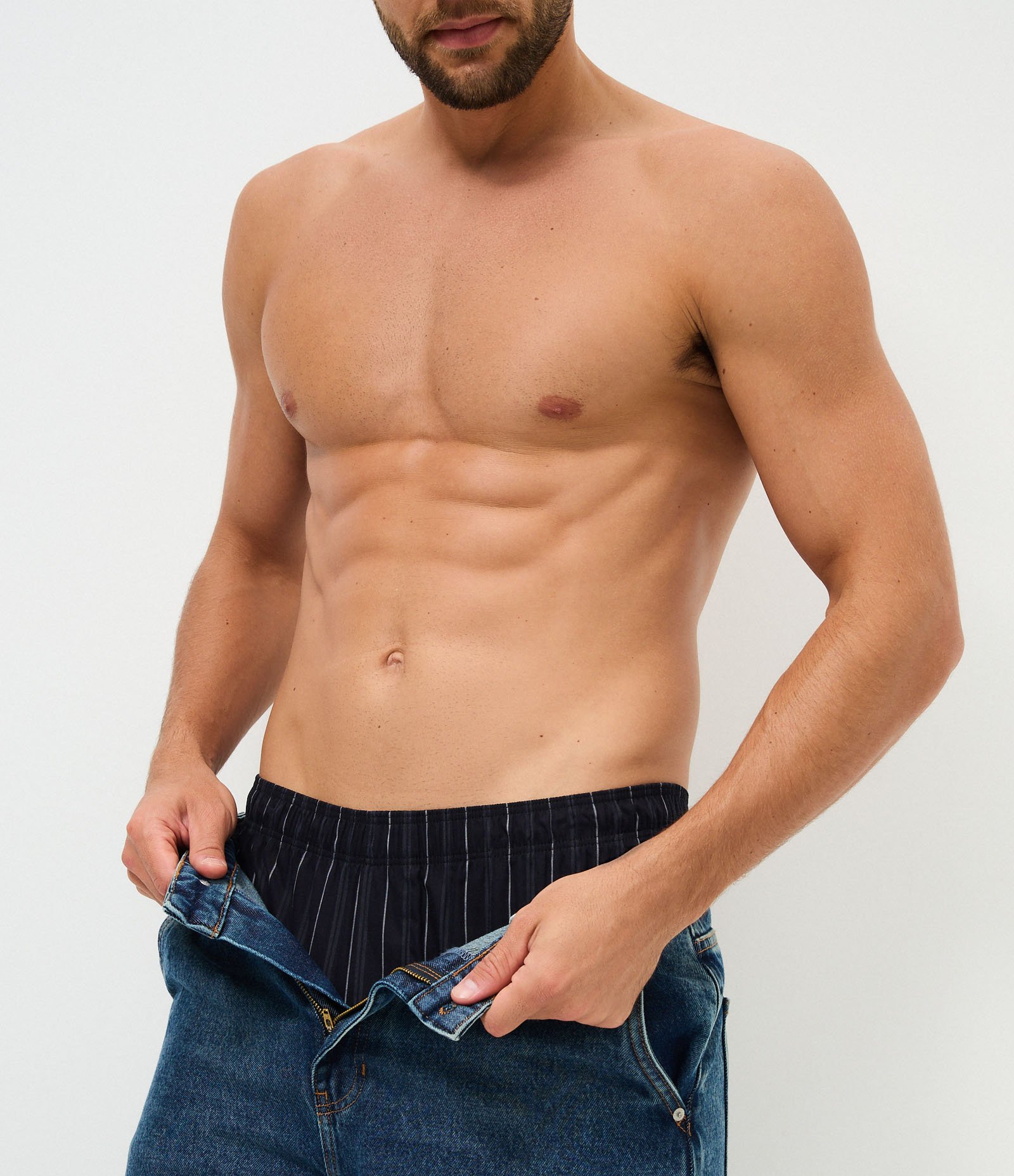 Cueca de Tricoline Listrada Azul 4