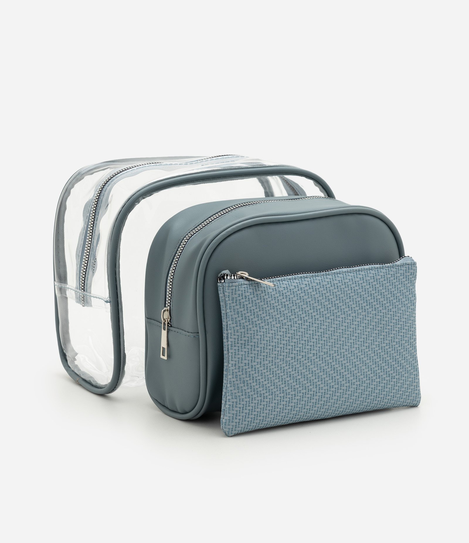 Kit 03 Necessaires com Tamanhos Variados Azul 1