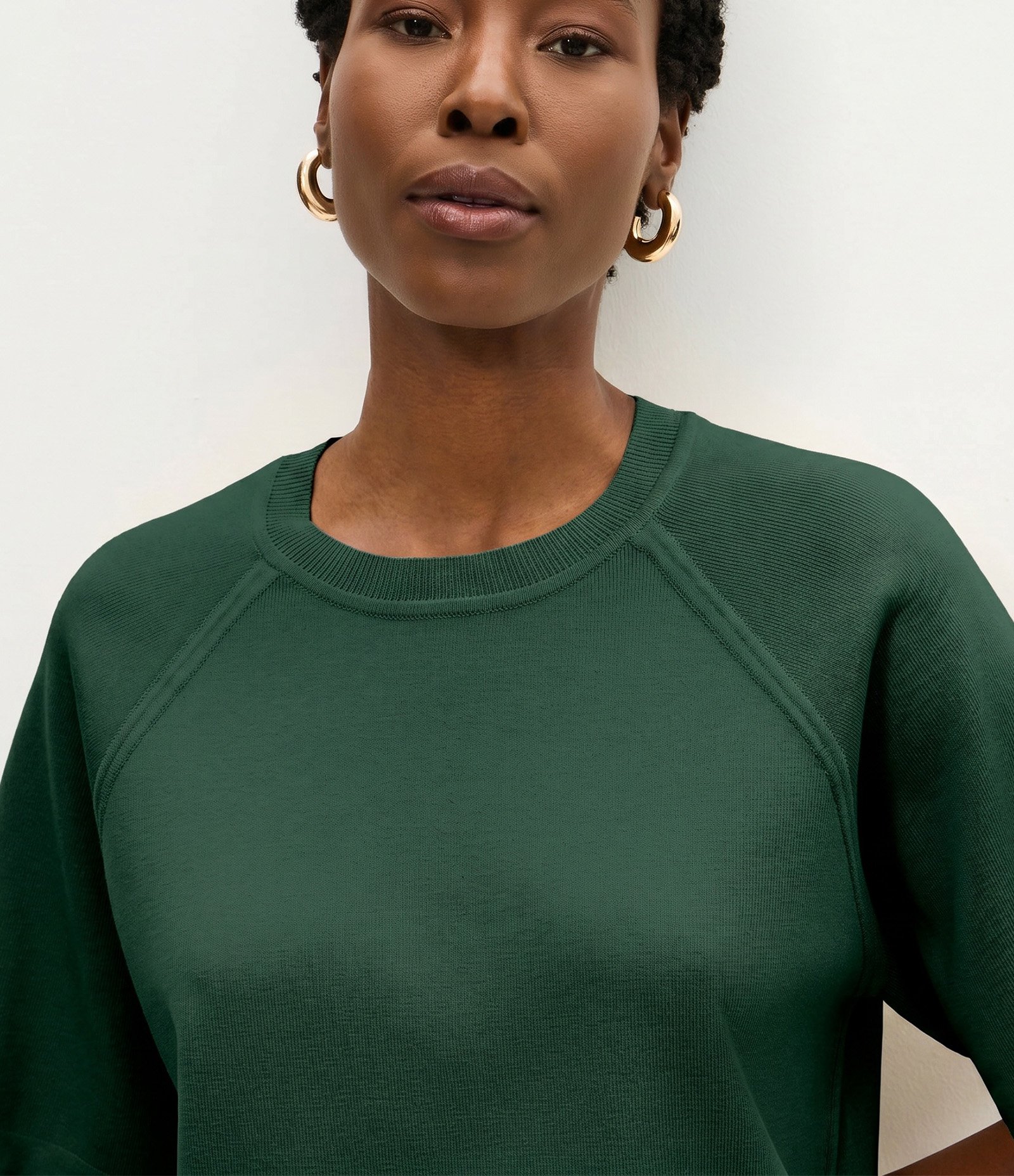 Blusa Oversized em Tricô com Cava Raglan Verde 2