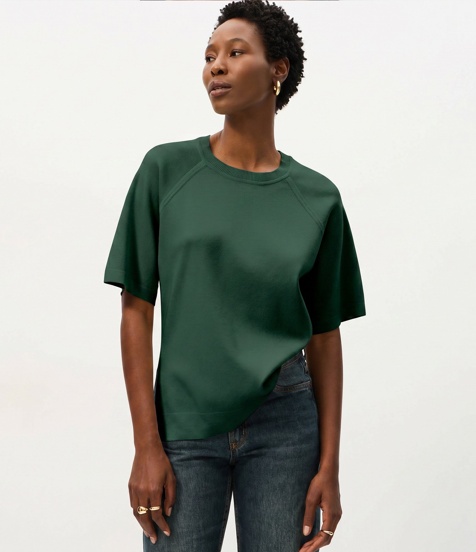 Blusa Oversized em Tricô com Cava Raglan Verde 3