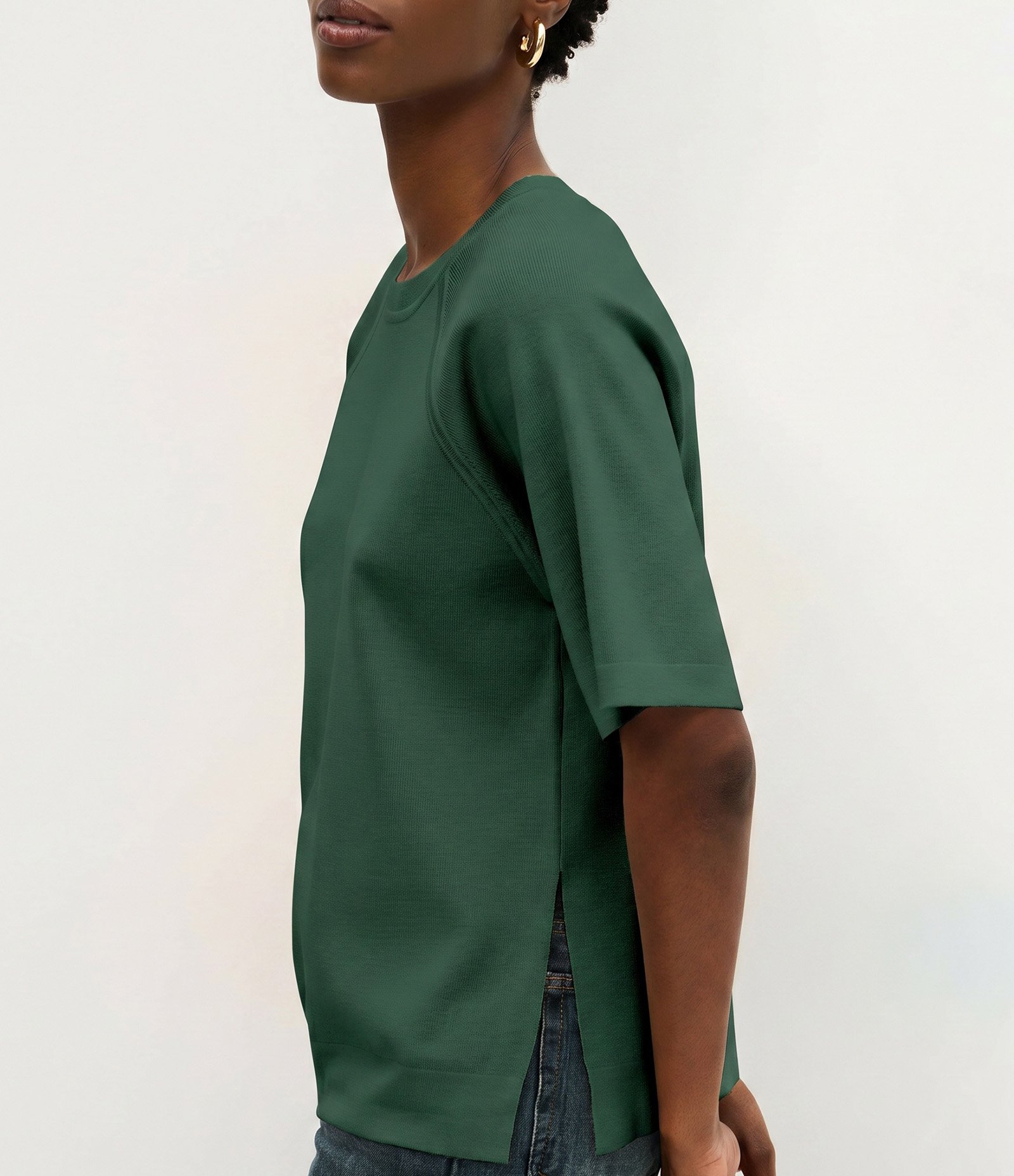 Blusa Oversized em Tricô com Cava Raglan Verde 4