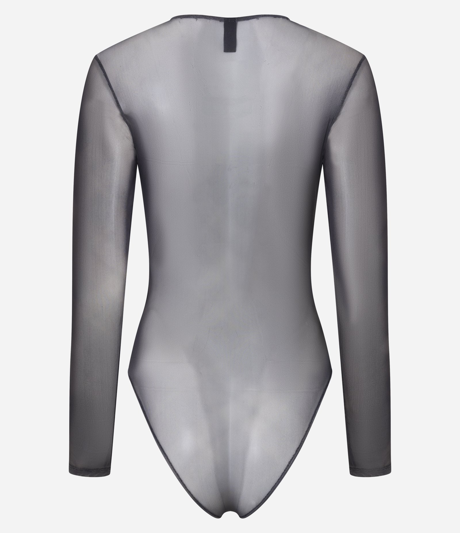 Body em Tule Xadrez com Decote V Rendado Preto 3