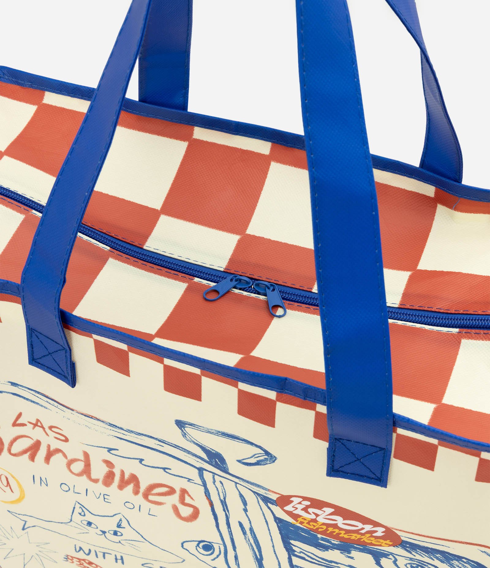 Sacola de Compras com Estampa Xadrez Multicores 4
