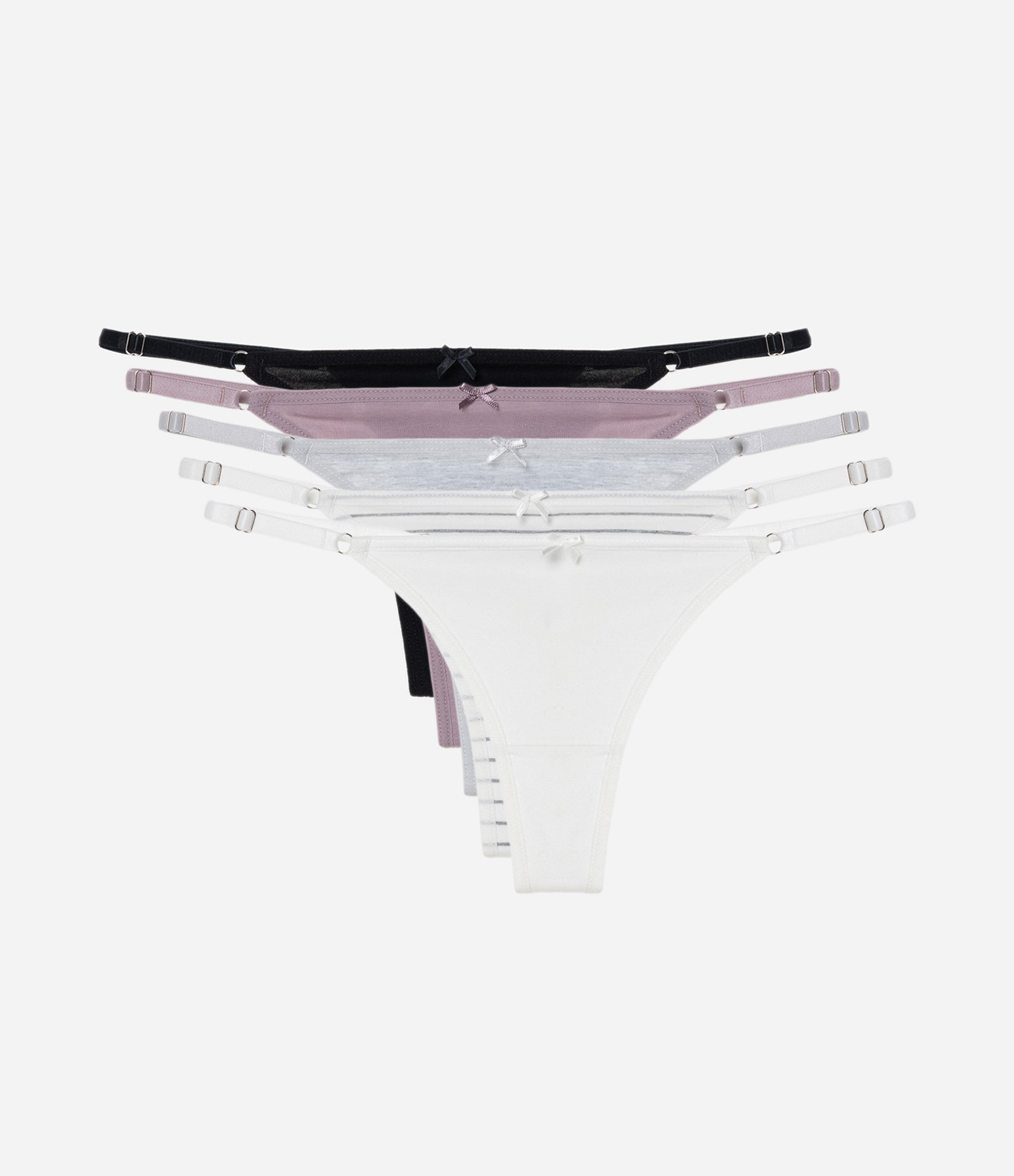 Kit 5x1 Calcinha String Fio Duplo em Algodão Multicores 1