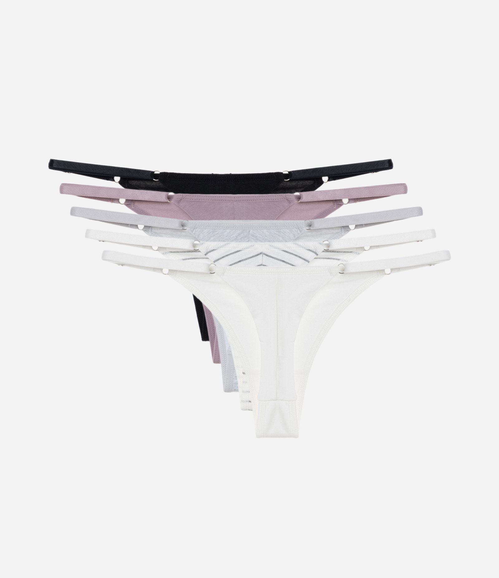 Kit 5x1 Calcinha String Fio Duplo em Algodão Multicores 2