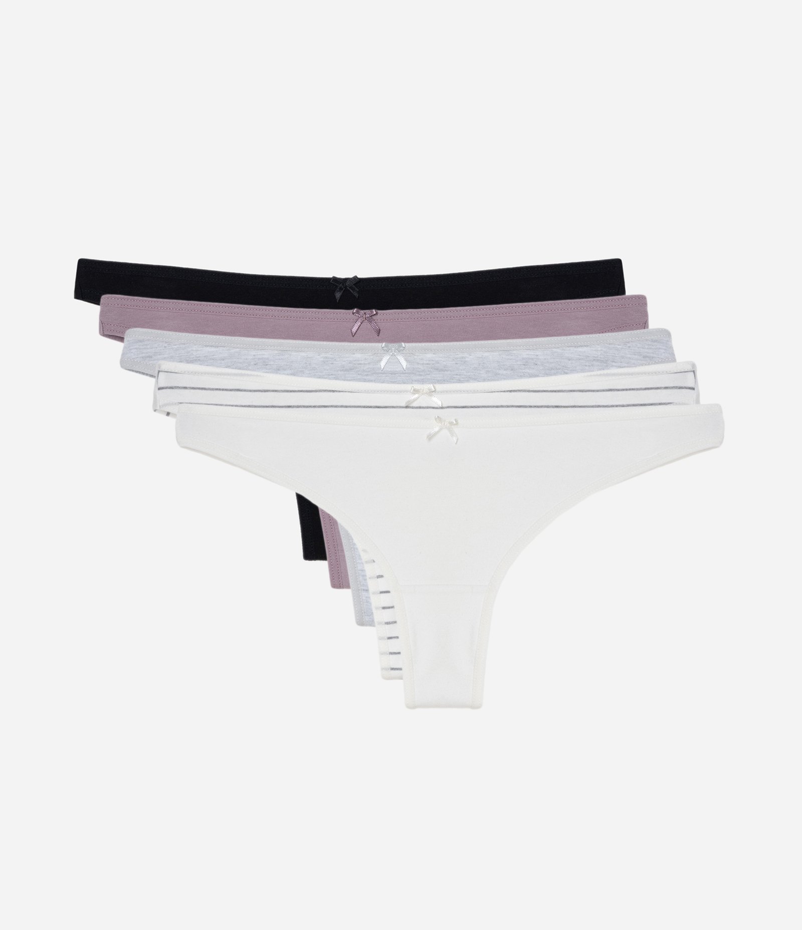 Kit 5x1 Calcinha Biquíni Fio Duplo em Algodão Multicores 1