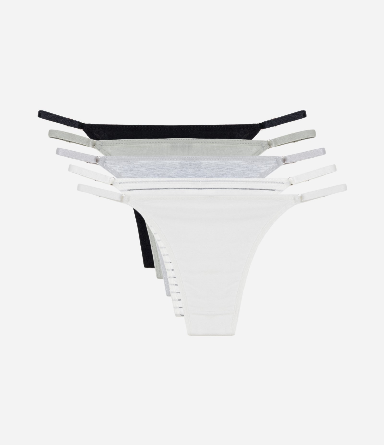 Kit com 05 Calcinhas String em Algodão com Detalhes em Renda Multicores 2