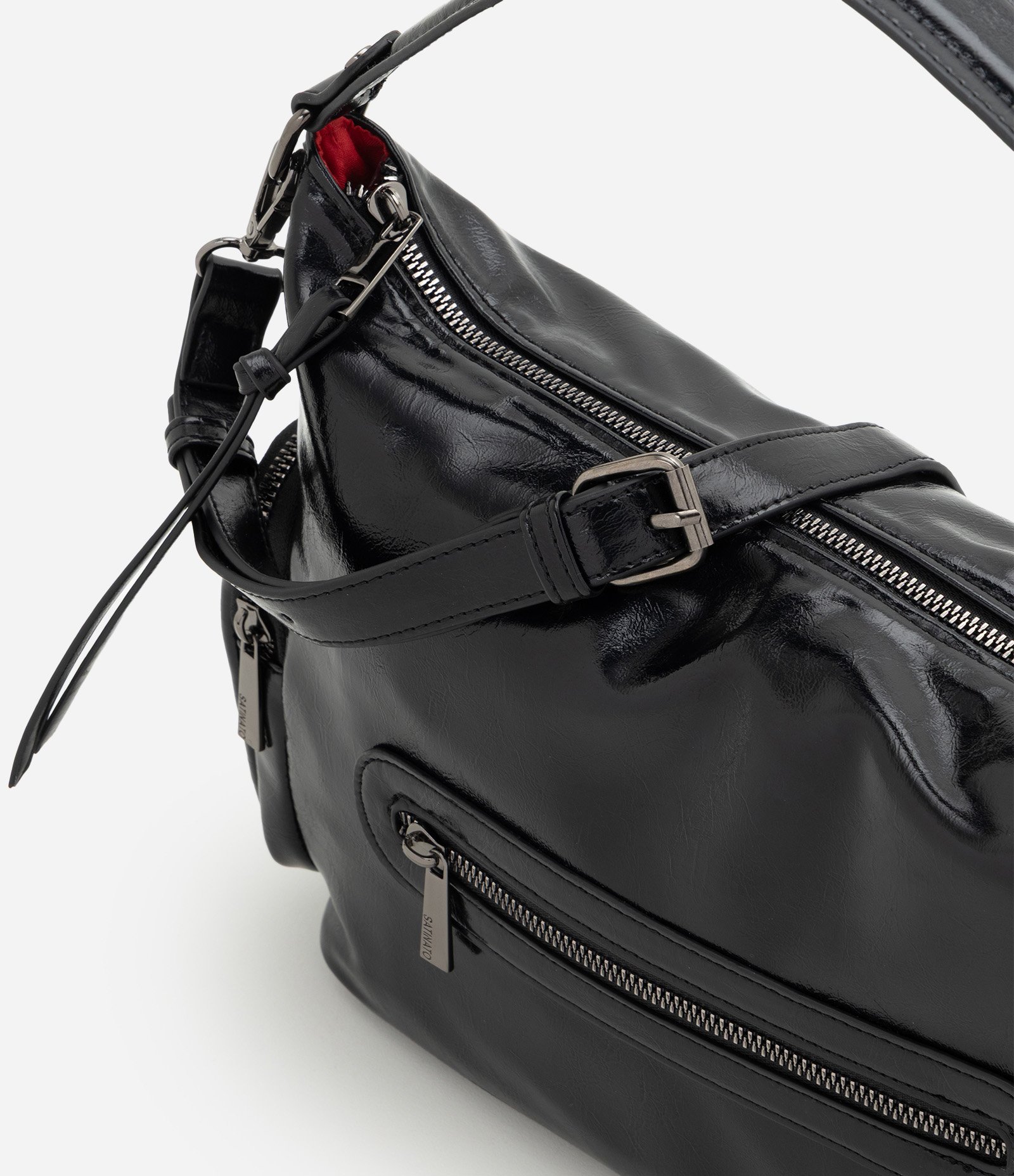 Bolsa Shoulder Média em PU com Alça Ajustável Preto 10