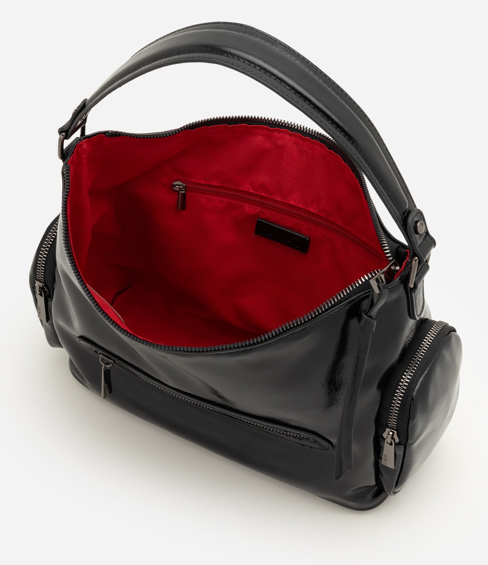 Bolsa Shoulder Média em PU com Alça Ajustável Preto 5