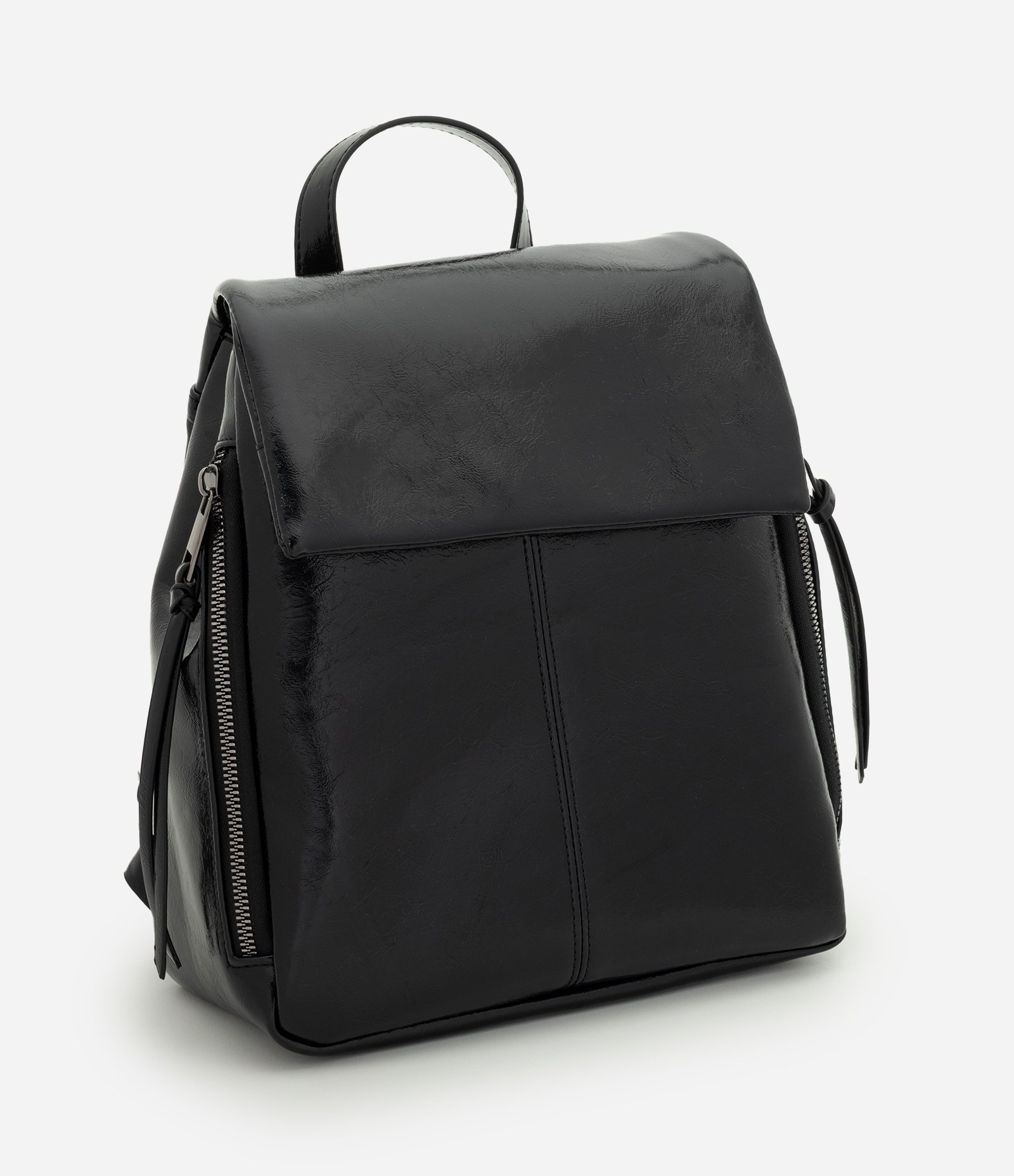 Mochila em PU com Forro Interno Contrastante Preto 3