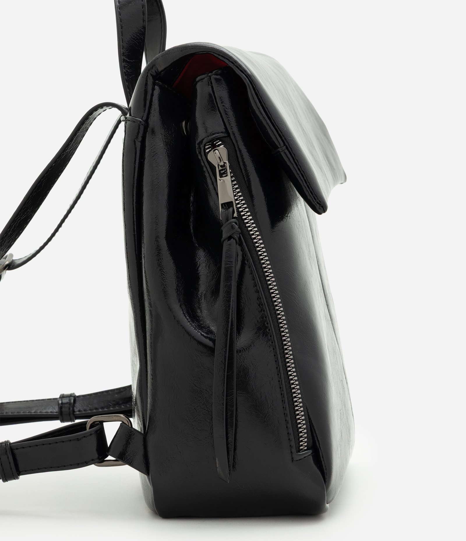 Mochila em PU com Forro Interno Contrastante Preto 4