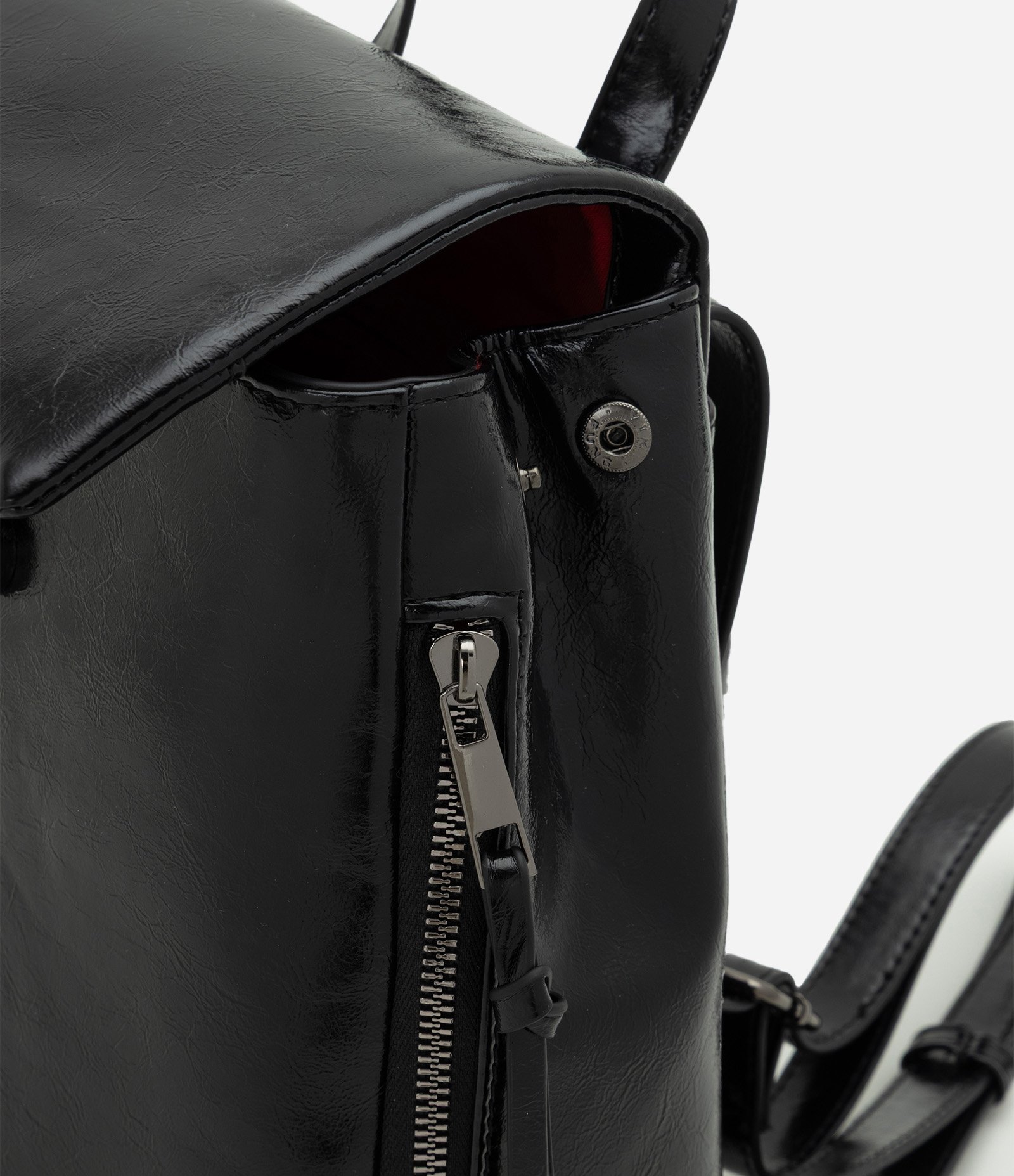 Mochila em PU com Forro Interno Contrastante Preto 6