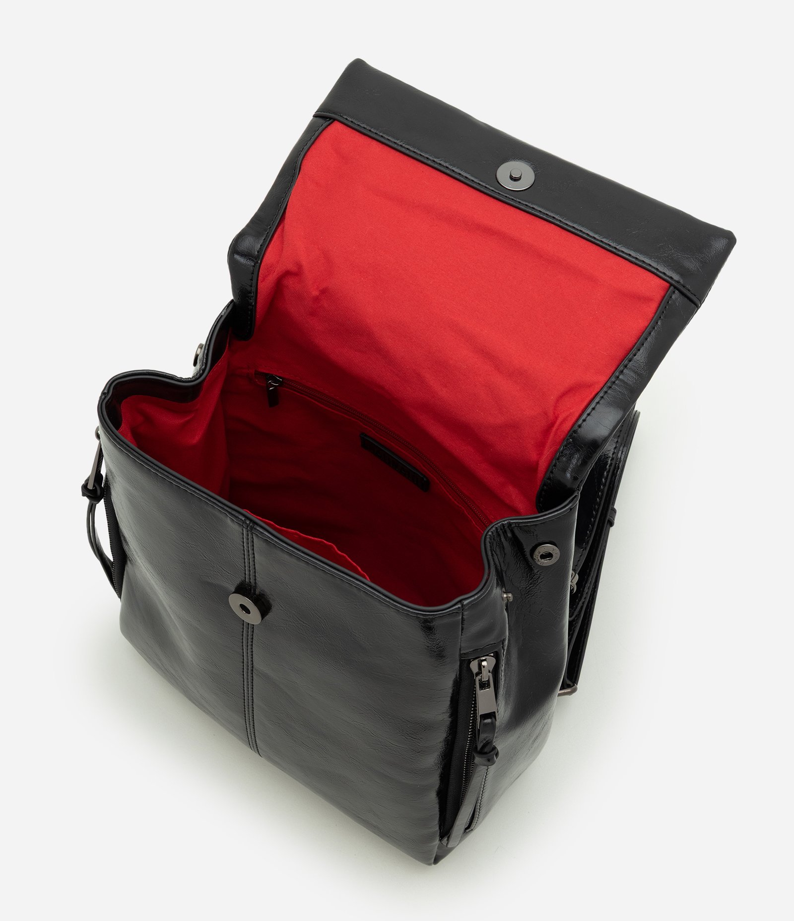 Mochila em PU com Forro Interno Contrastante Preto 8