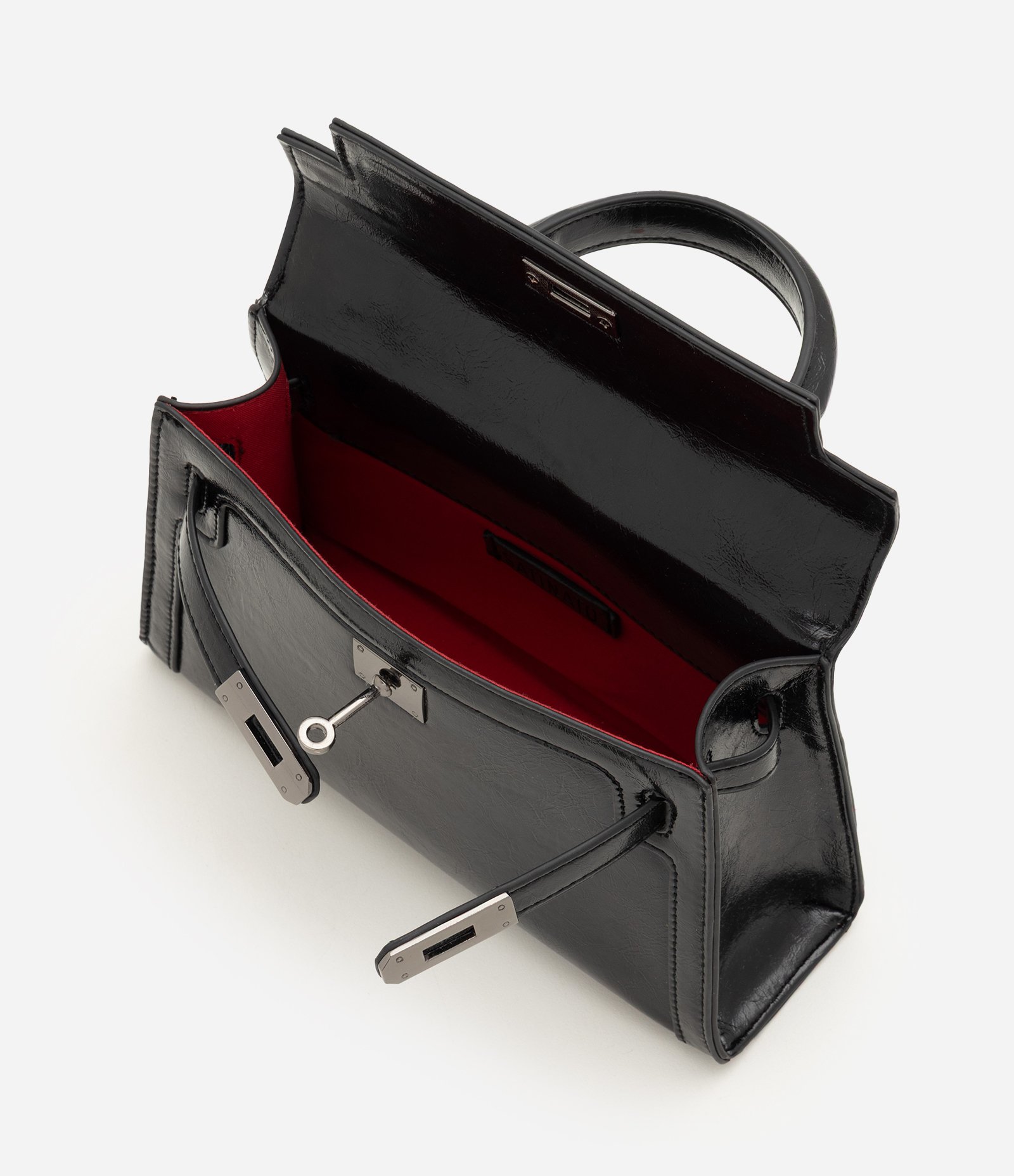 Bolsa Transversal Estruturada em PU com Alça Ajustável Preto 5
