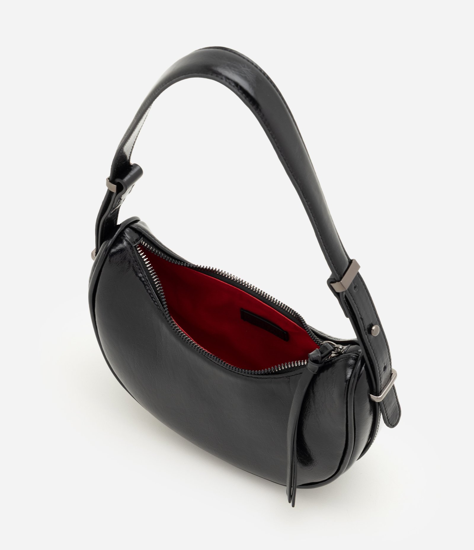 Bolsa Baguete em PU com Alça Ajustável Preto 6