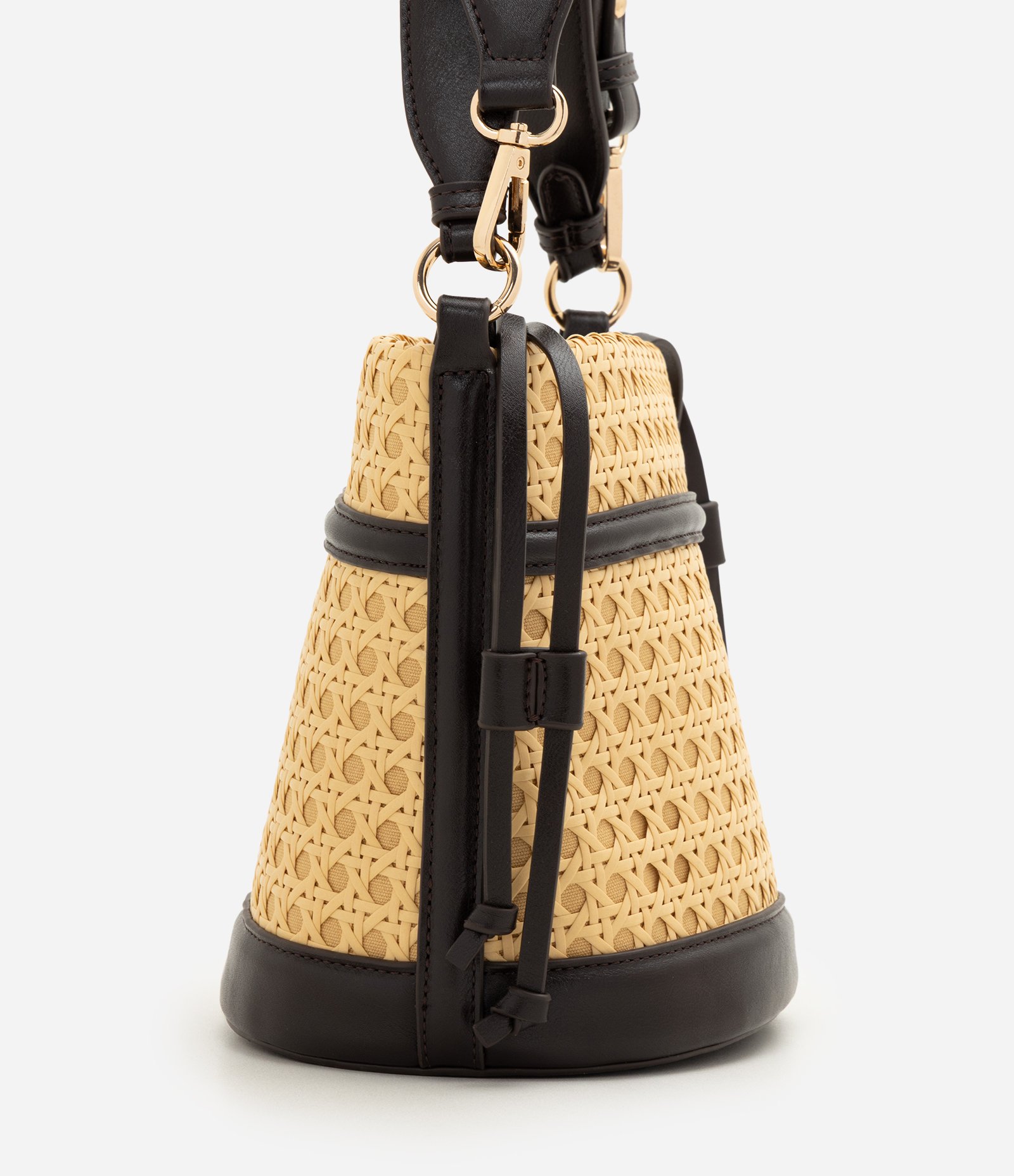 Bolsa Bucket Média com Alça Longa Transversal Bege/Marrom 7