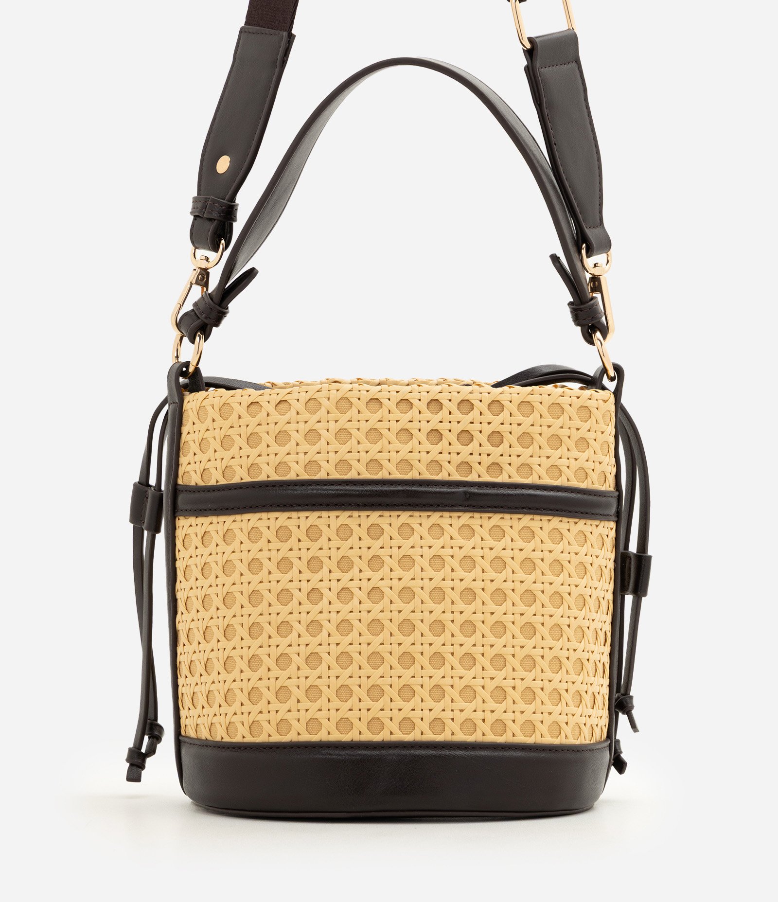 Bolsa Bucket Média com Alça Longa Transversal Bege/Marrom 8