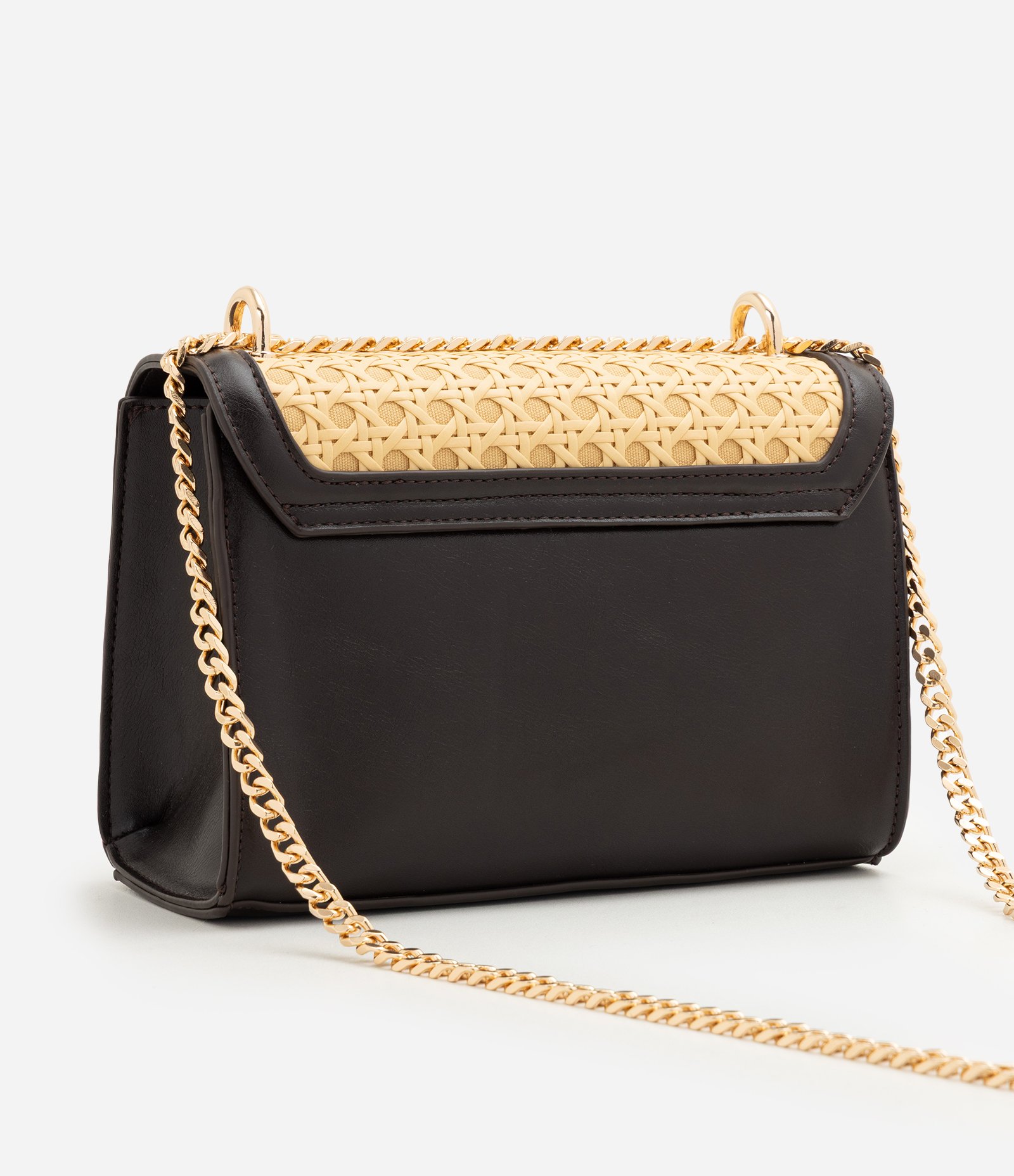 Bolsa Shoulder Média com Alça de Corrente Marrom 3