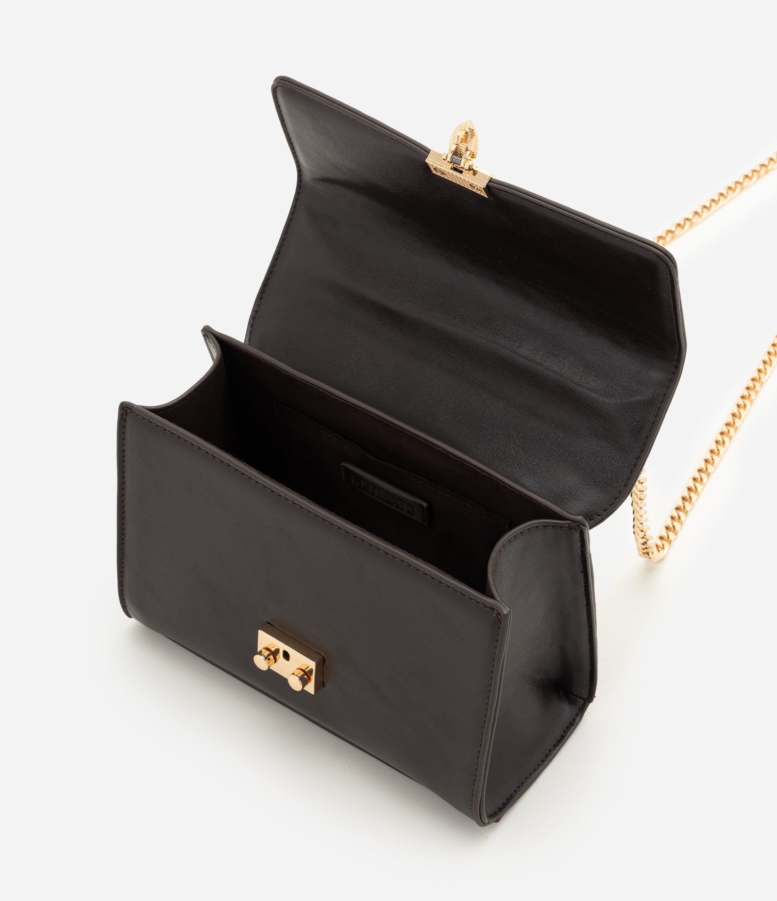 Bolsa Shoulder Média com Alça de Corrente Marrom 5