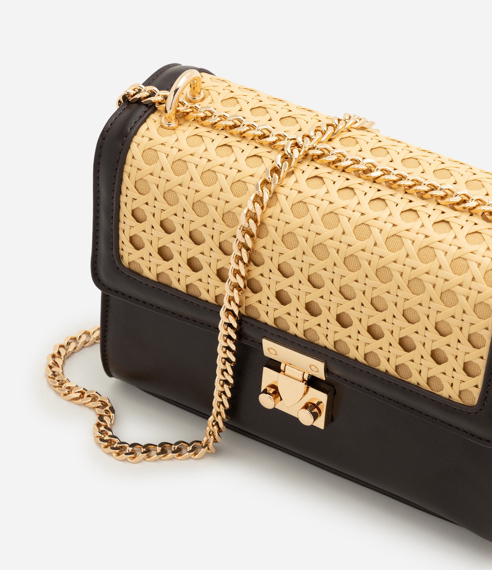 Bolsa Shoulder Média com Alça de Corrente Marrom 6