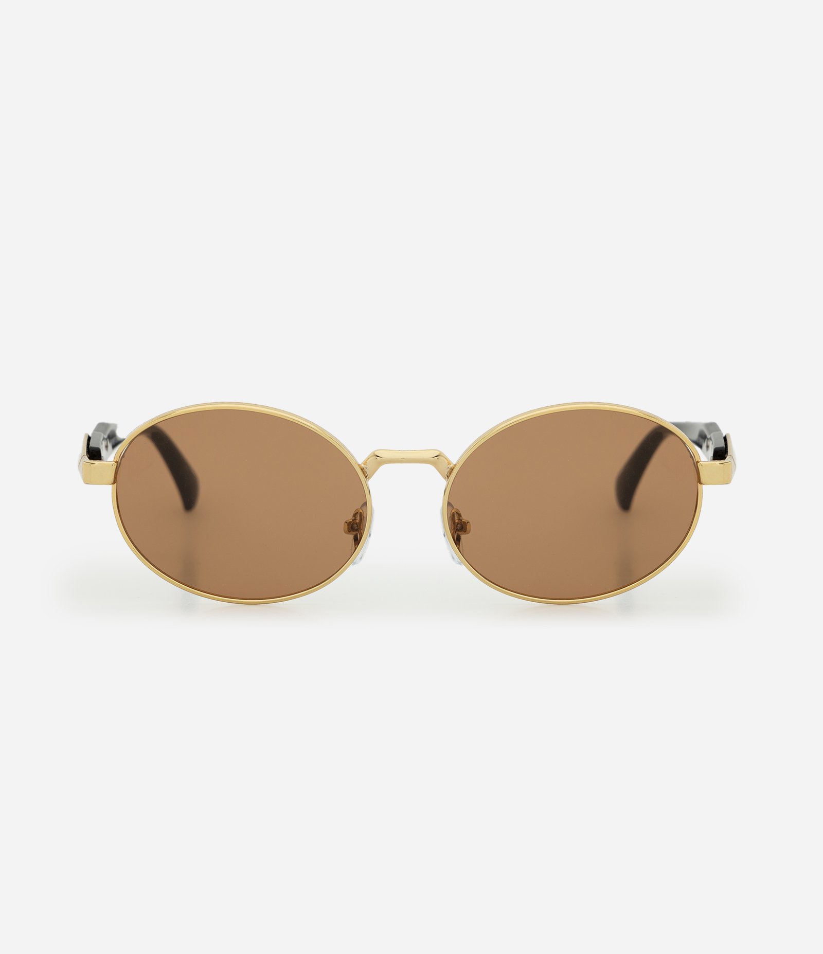 Óculos Redondo em Metal com Lente Marrom Dourado 3