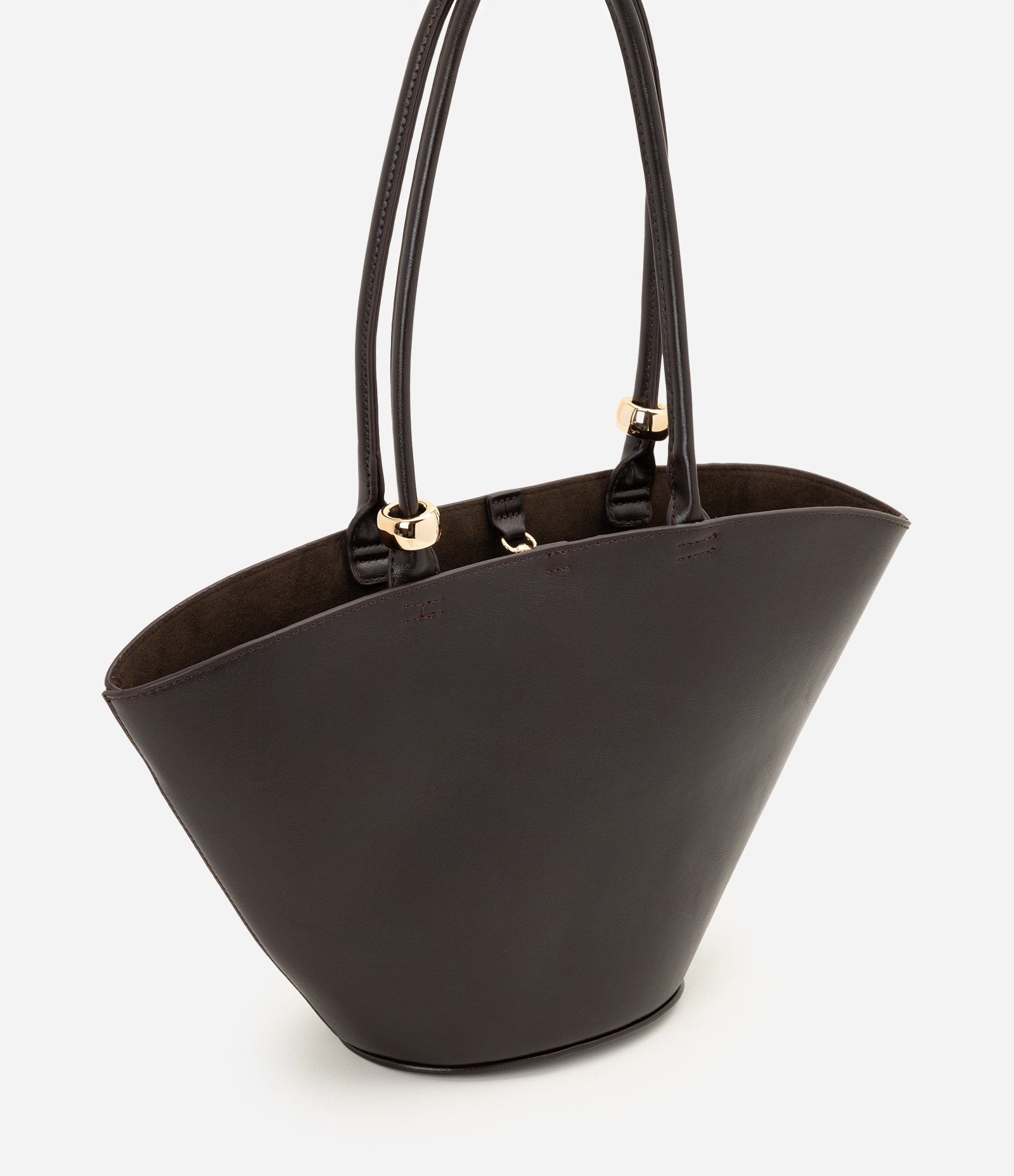 Bolsa Shopper Grande em PU Estruturado Marrom 2