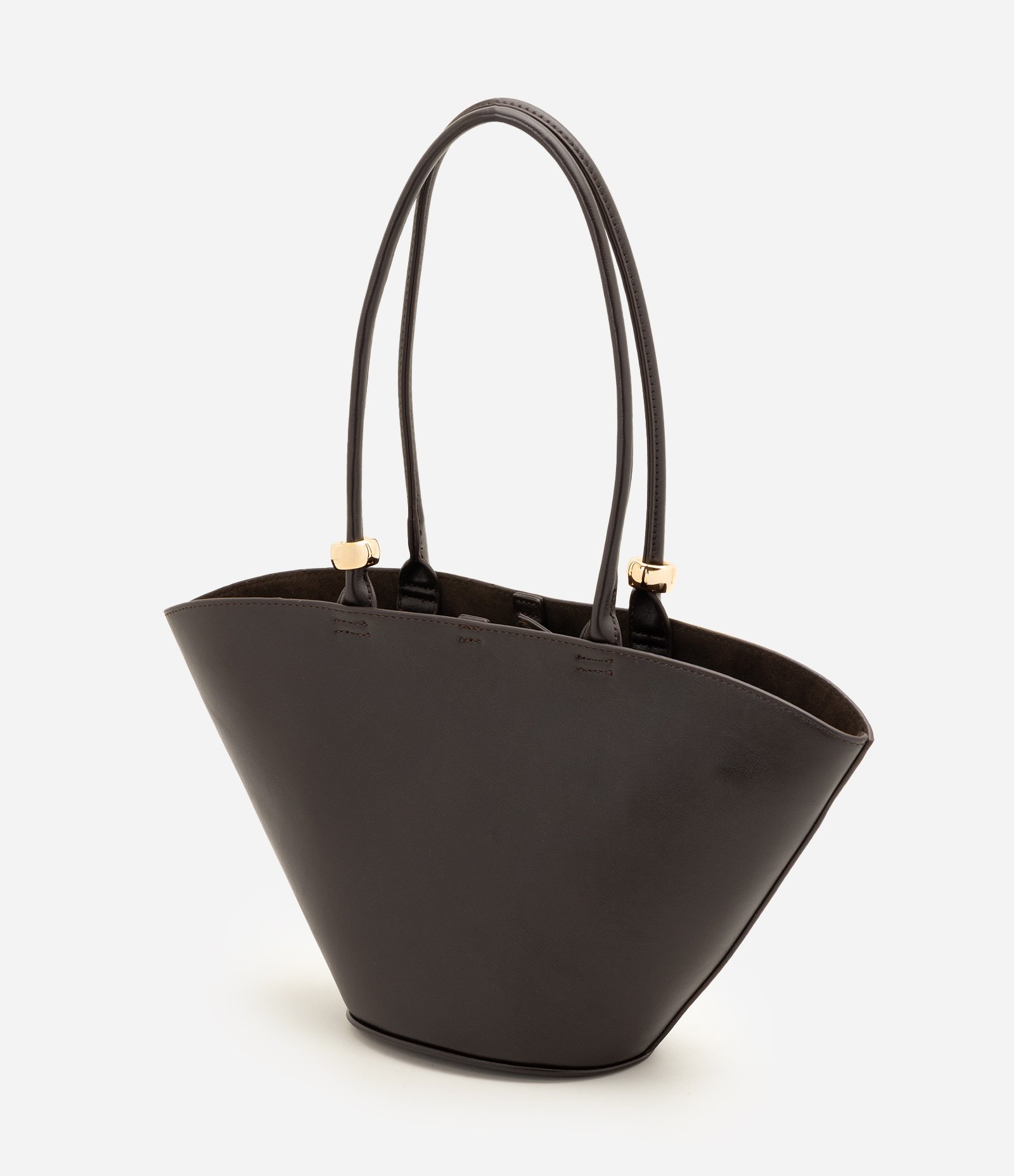 Bolsa Shopper Grande em PU Estruturado Marrom 6